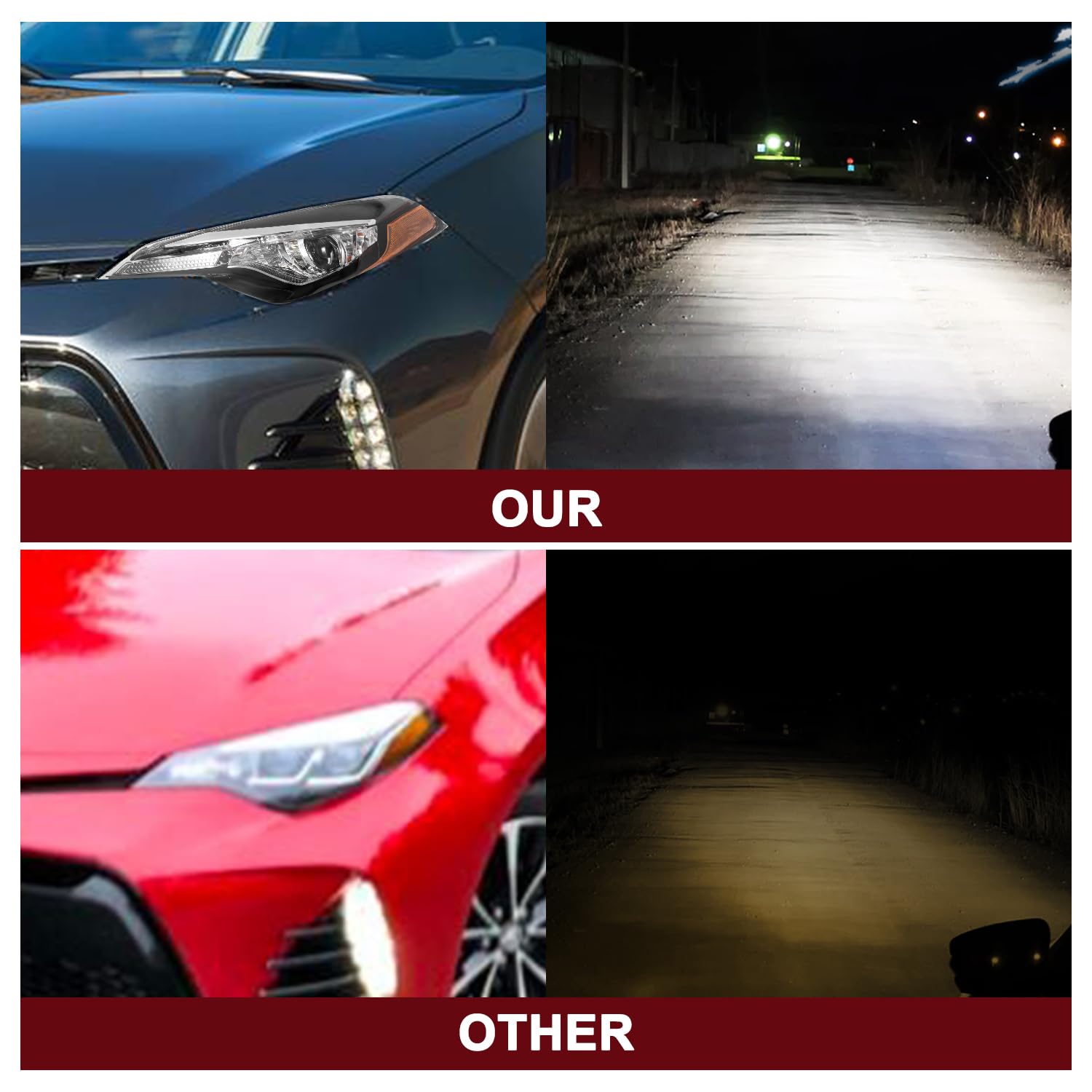 JSBOYAT LED Headlight Assembly for 2017-2019 Toyota Corolla L/LE, Left Driver Side, Halogen, Bulbs Included