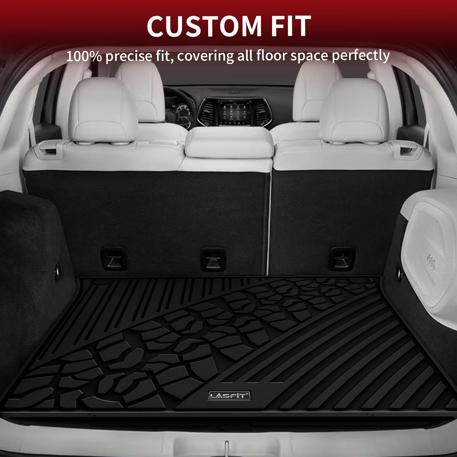 Lasfit Floor Mats For Tpe All Weather Car Liners,Custom Fit 1St & 2Nd Row Floor Liners, Black (Grand Cherokee 2016-2021 Floor Ma