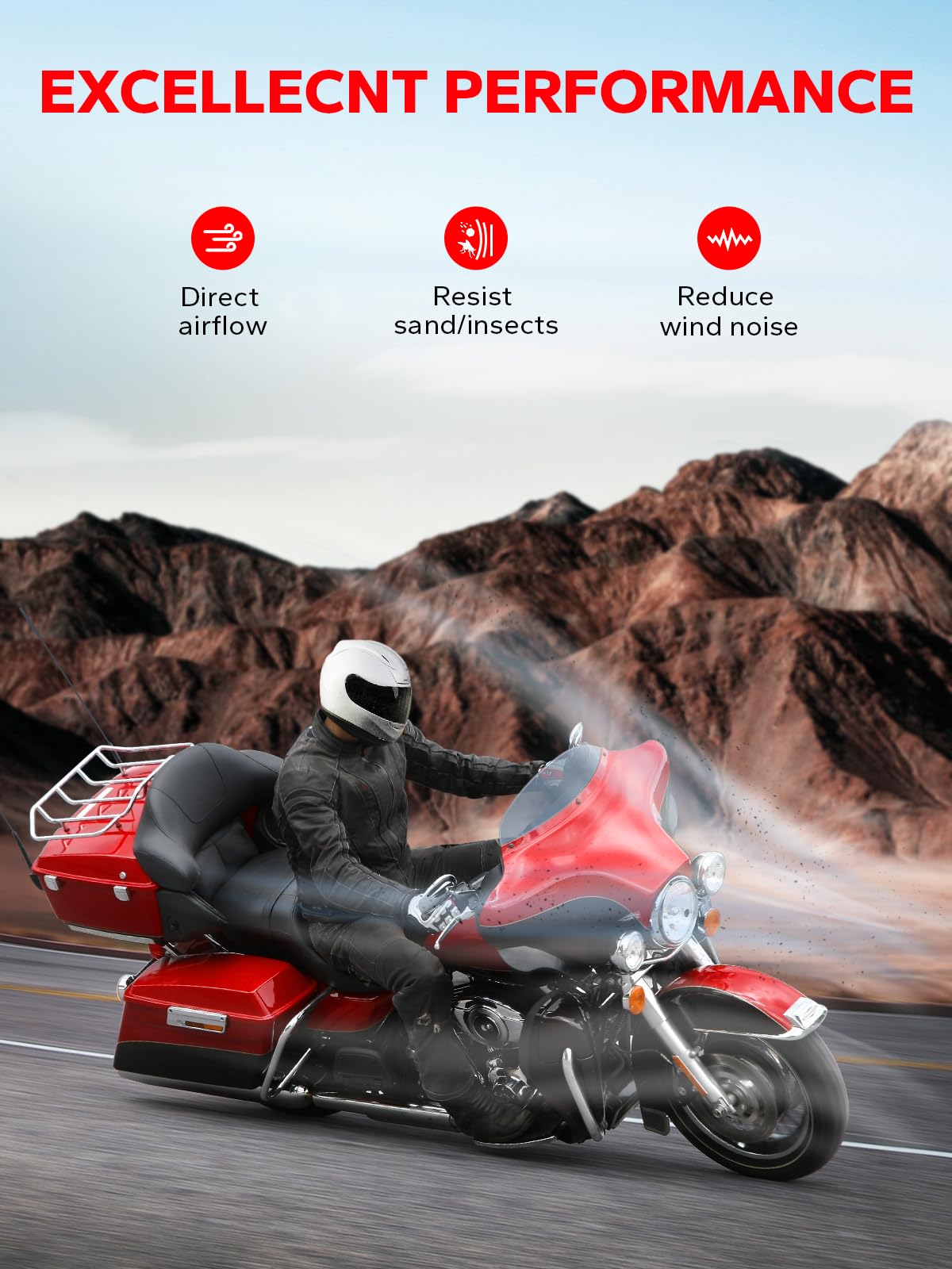 Amazicha Windshield 5'' Tint Round Windscreen Wind Splitter Deflector 96-13 Compatible For Harley Davidson Touring Electra Glide