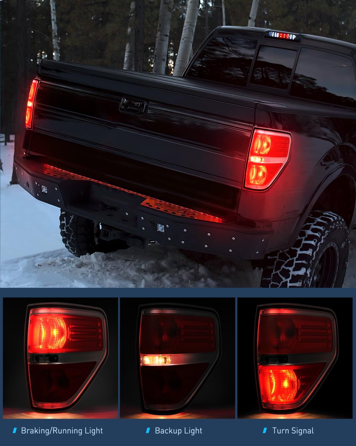 Nilight Taillight Assembly Compatible With 2009 2010 2011 2012 2013 2014 Ford F-150 F150 Pickup Truck Taillight Rear Lamp Replac