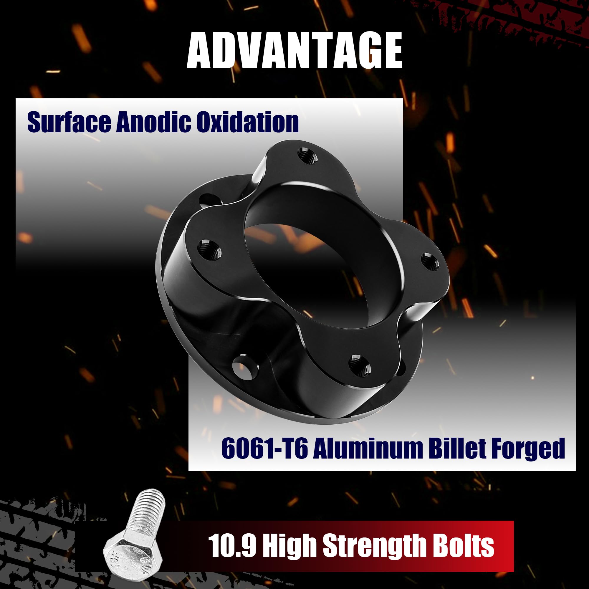 FLYCLE 2.5'' Front Leveling Lift Kit - Forged Strut Spacers for 2024 Tacoma 4Runner, Aluminum Material