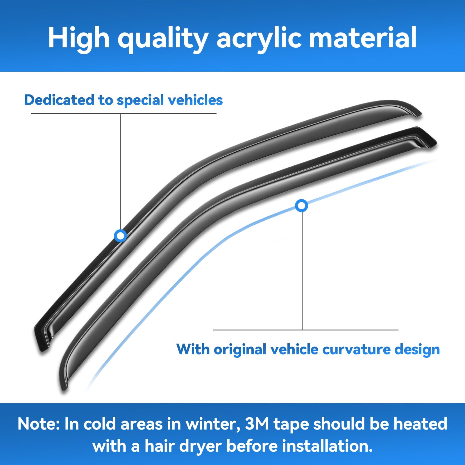 Awvrg Window Rain Guards For Kia Forte 2019-2024, Window Visor Guard Vent Wind Shade Deflector Rain Shield Protector Sun Visor E