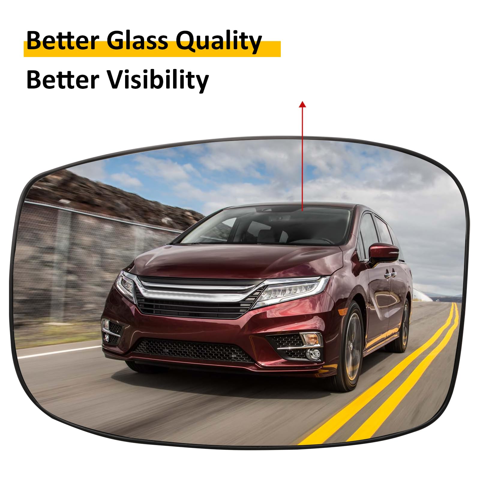 LOIYLLEN Driver Side Mirror Replacement for Honda Odyssey 2018 2019 2020 2021 2022 2023 - Left Side Mirror Glass, Rear View Mirr