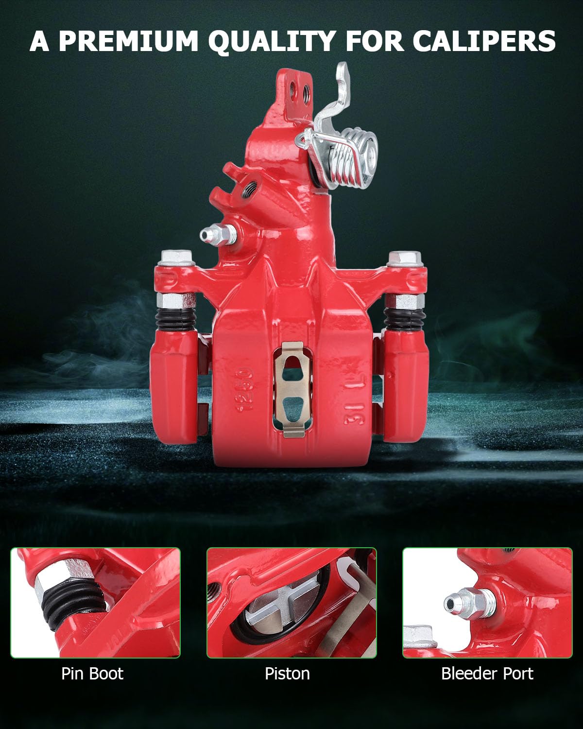 Scitoo Rear Left Brake Caliper With Bracket 19-B2069 Red Compatible For Acura Tsx 2004-2008 For Honda For Accord 1998-2007