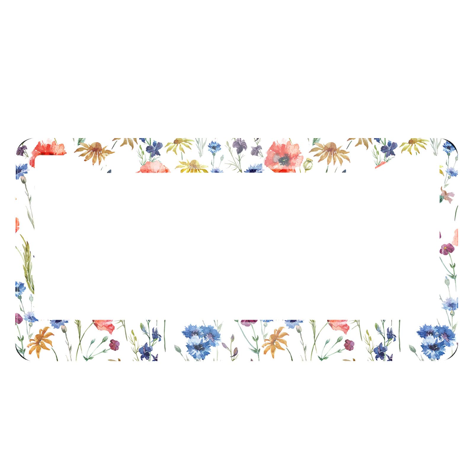 Hosnye Wildflowers License Plate Frame Colorful Watercolor Flowers Poppy Cornflower And Chamomile Metal License Plate Cover Front Plates Frames Car Tag Frame For Women Men Us Vehicles Standard