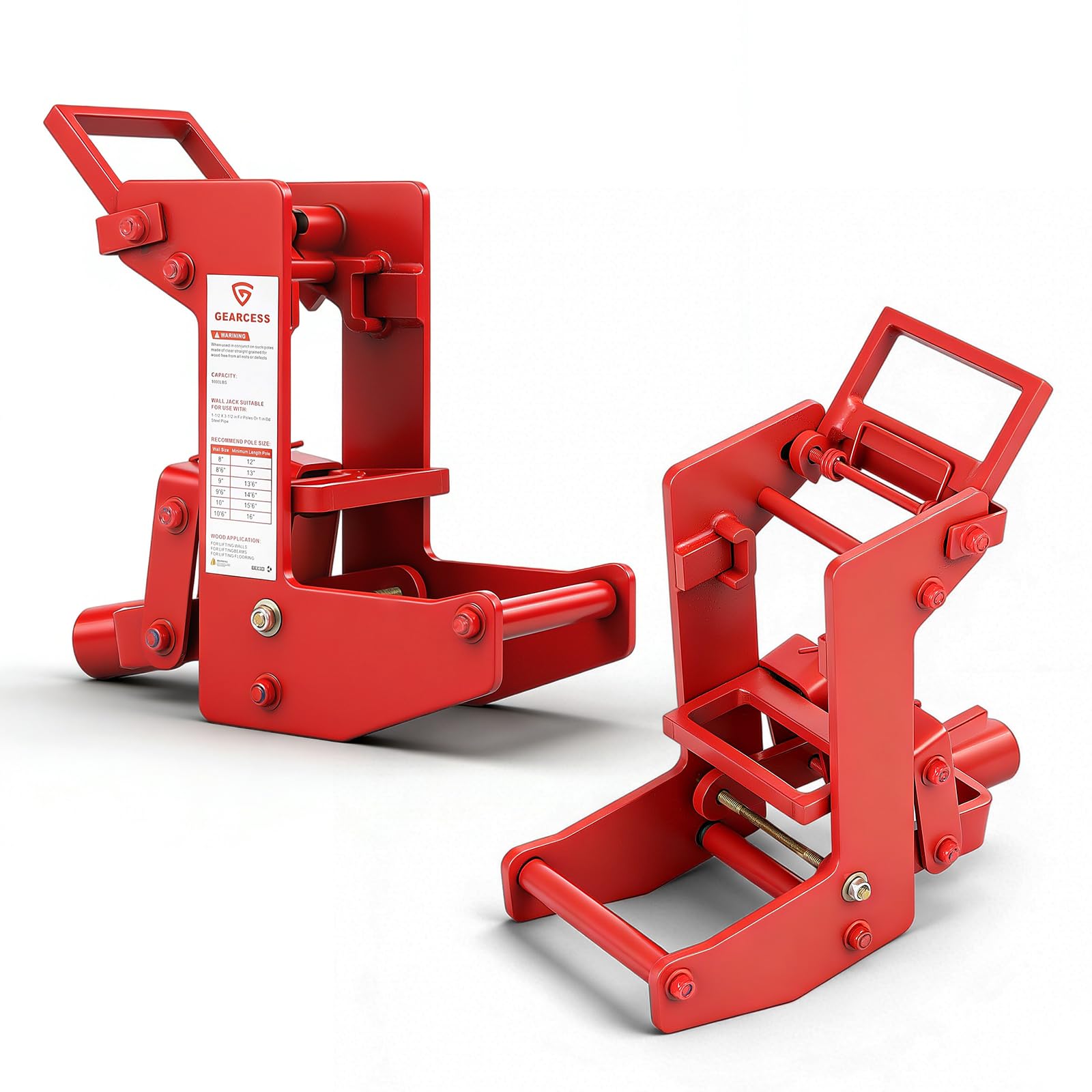 2 Pack Wall Jack, 1000 lbs Heavy Duty Wall Jacks for Framing, fit for 1-1/2    3-1/2 in Wood Pole and 1 in OD Steel Pipe, Mallea