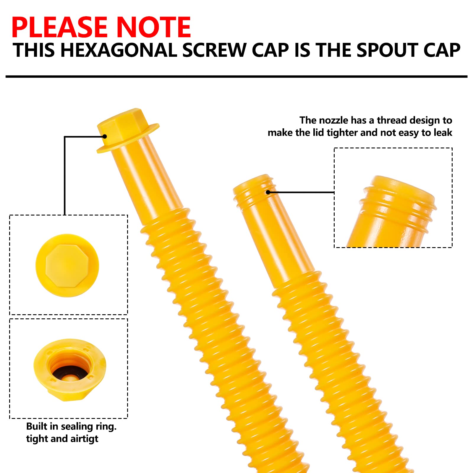 Gas Can Spout Replacement, Gas Can Nozzle. Spout Length Is 8.1 In, Easier To Use. For Most 1/2/5/10 Gal Oil Cans. With Gas Tank