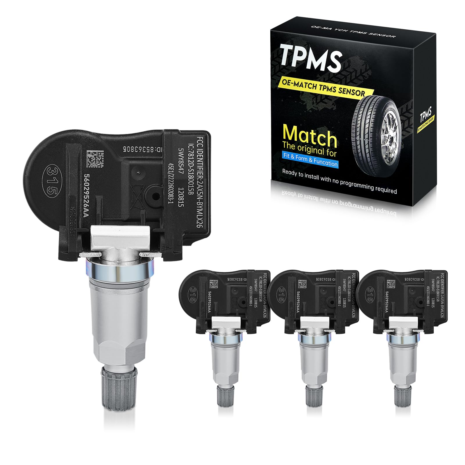 BDFHYK OEM TPMS Sensor 315Mhz Tire Pressure Monitoring System Sensor Compatible with 2005-2014 Jeep Chrysler Dodge Mitsubishi, W