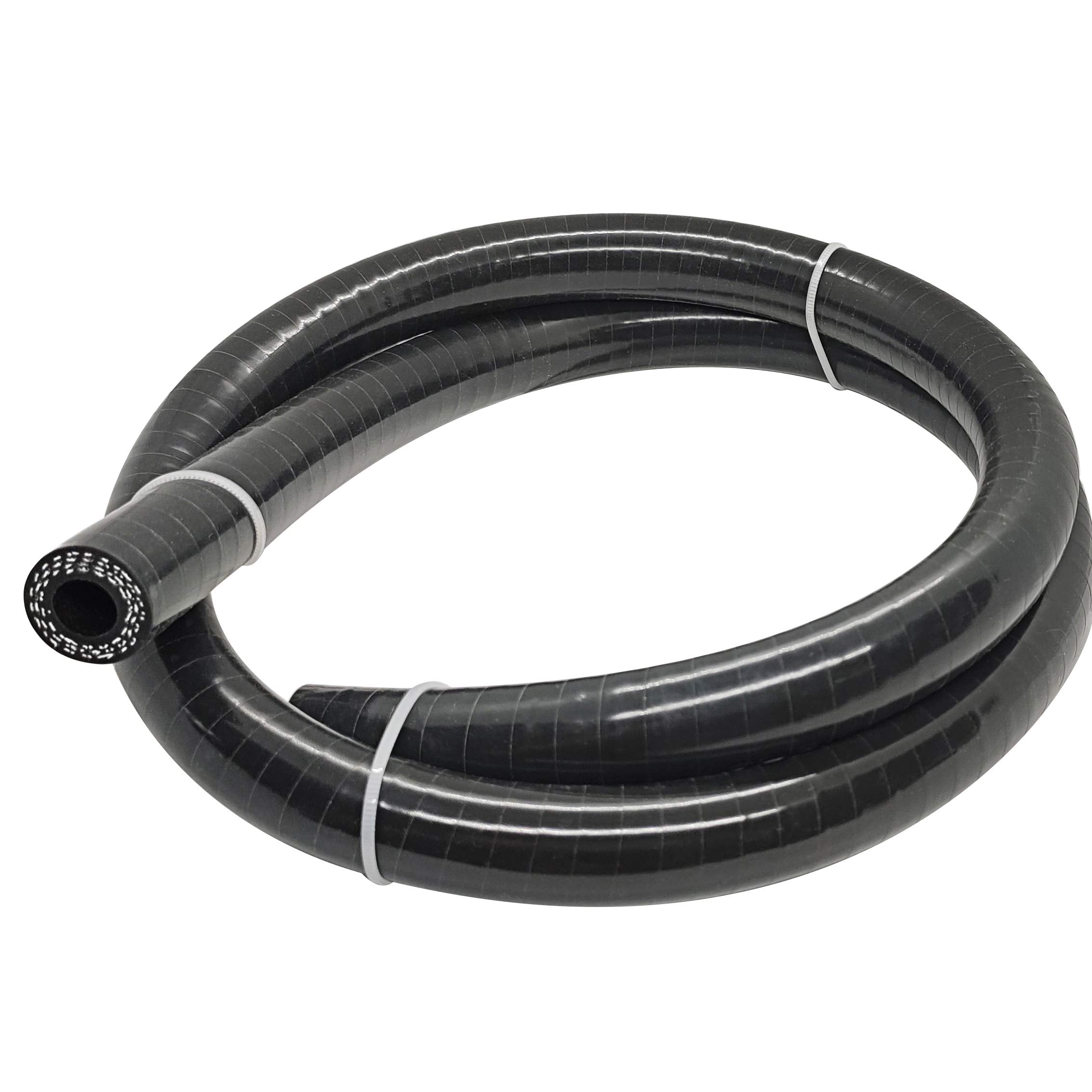 Silicone Coolant Hose 3-Ply 5/8' Id High Performance Radiator Universal Straight Coupler Reinforced Rubber Tube 3.2 Feet (1 Meter) Length Black