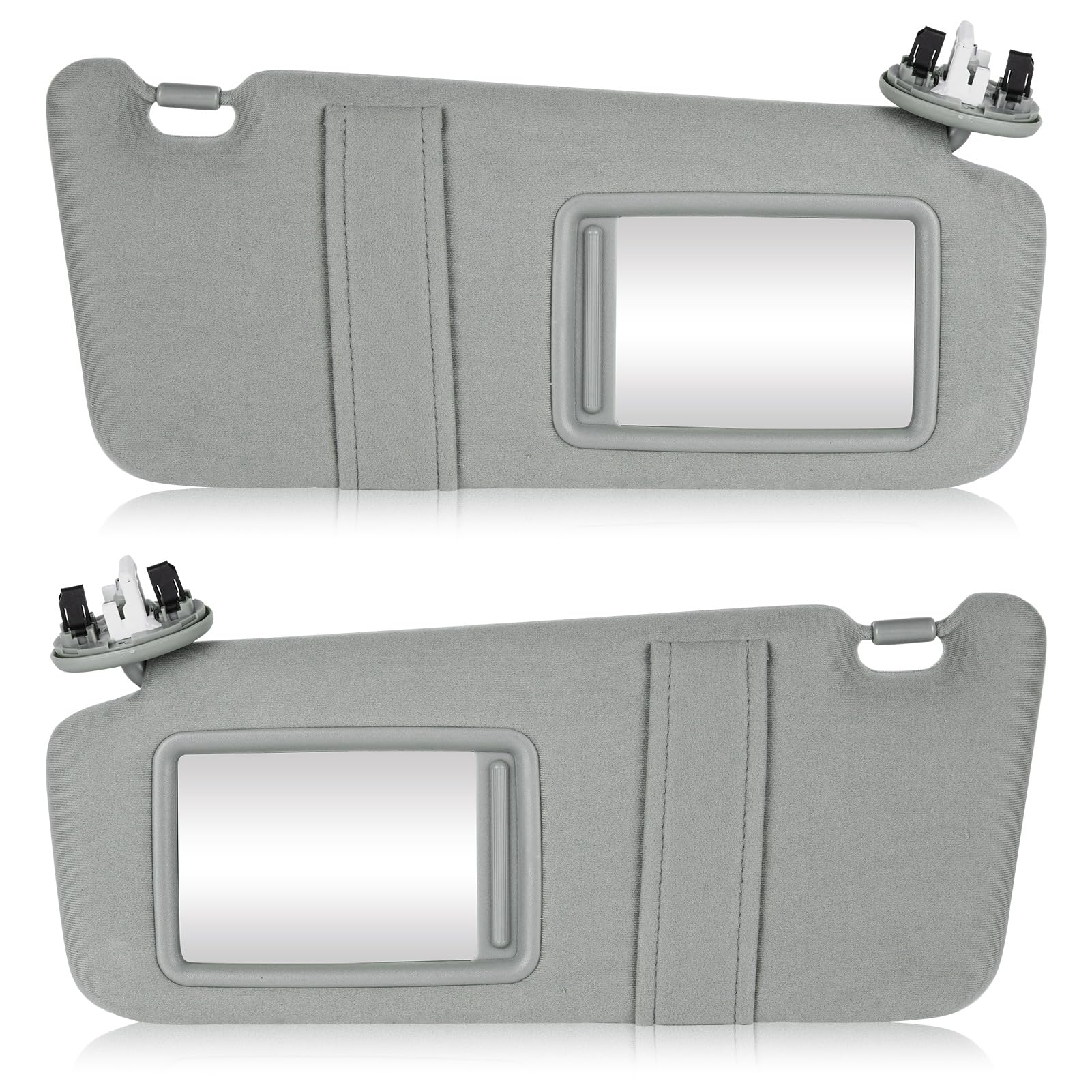 Left & Right Sun Visor With Light For Toyota Camry 2007-2011 With Sunroof, Driver & Passenger Side Gray Sunvisor Replace 74320-0