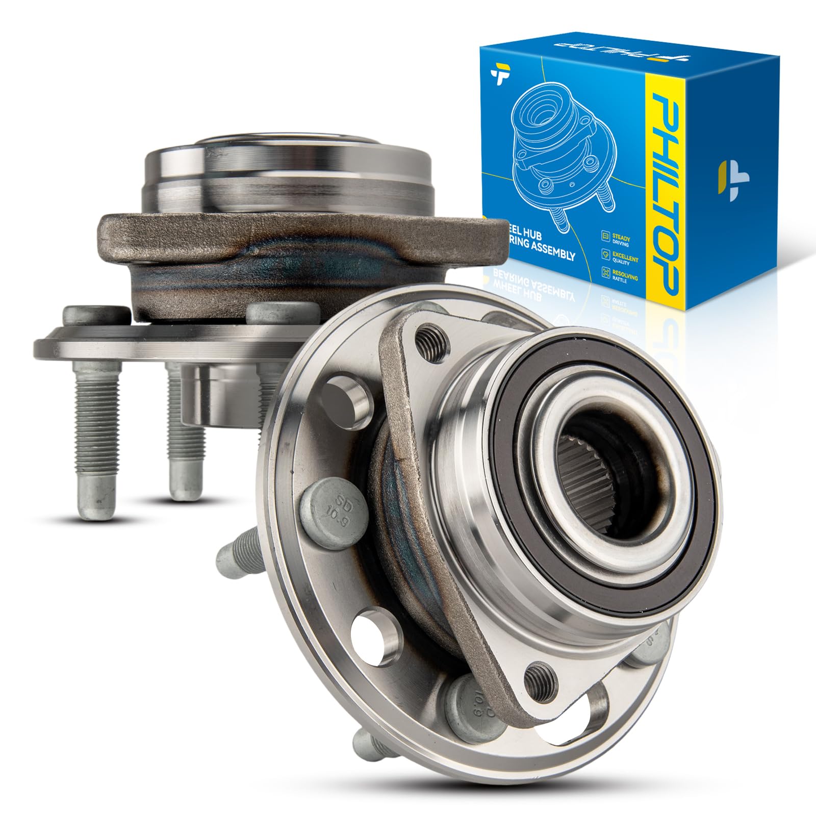 PHILTOP Front or Rear Wheel Hub Bearing Assembly for Regal/Lacrosse/CTS/XTS, Wheel Bearing for Equinox/Impala/Malibu, for Terrai