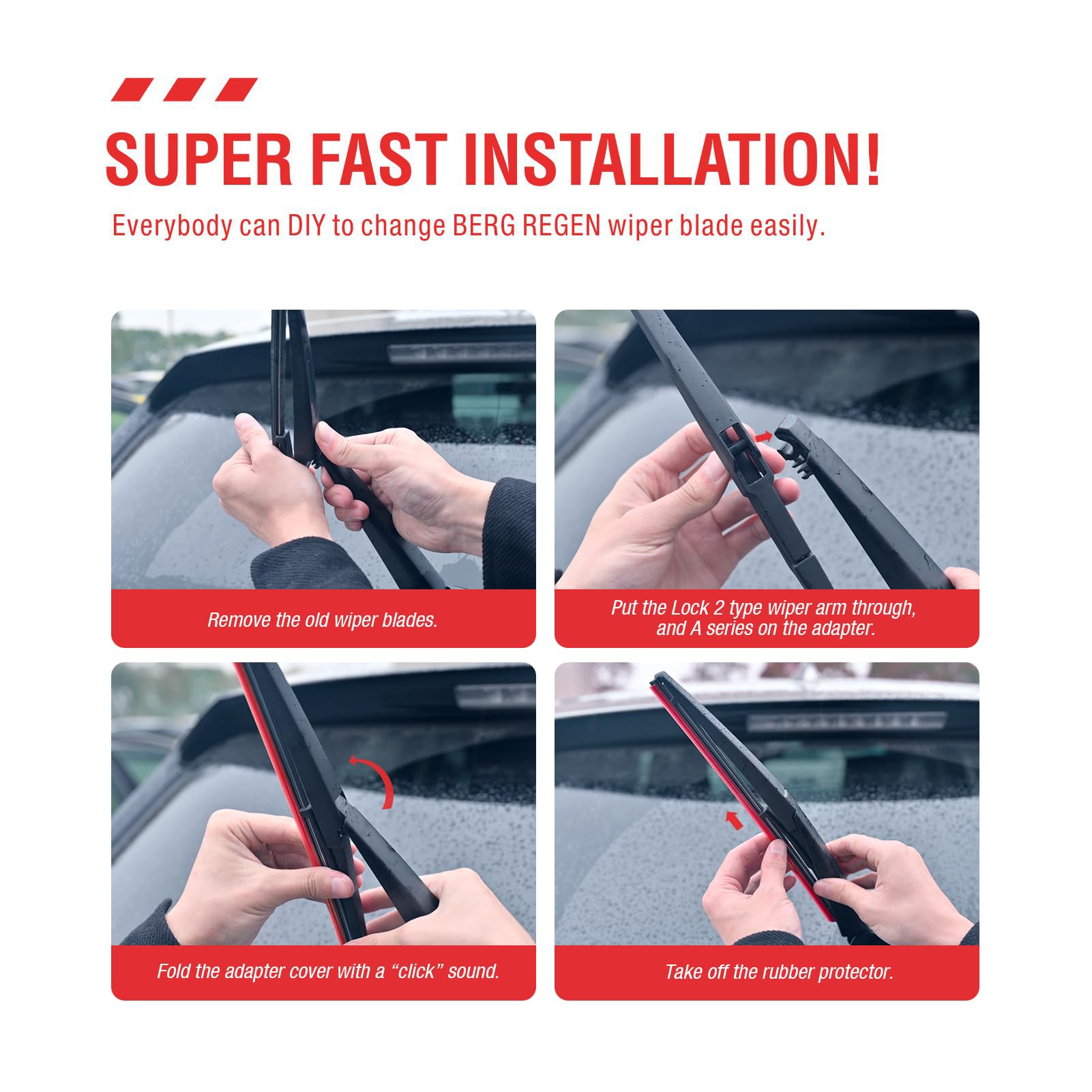 Berg Regen Rear Wiper Blade 8 Inch (8-A) Replacement For Toyota Prius C 2019 2018 2017 2016 2015 2014 2013 2012 /Lexus Ct200H 20