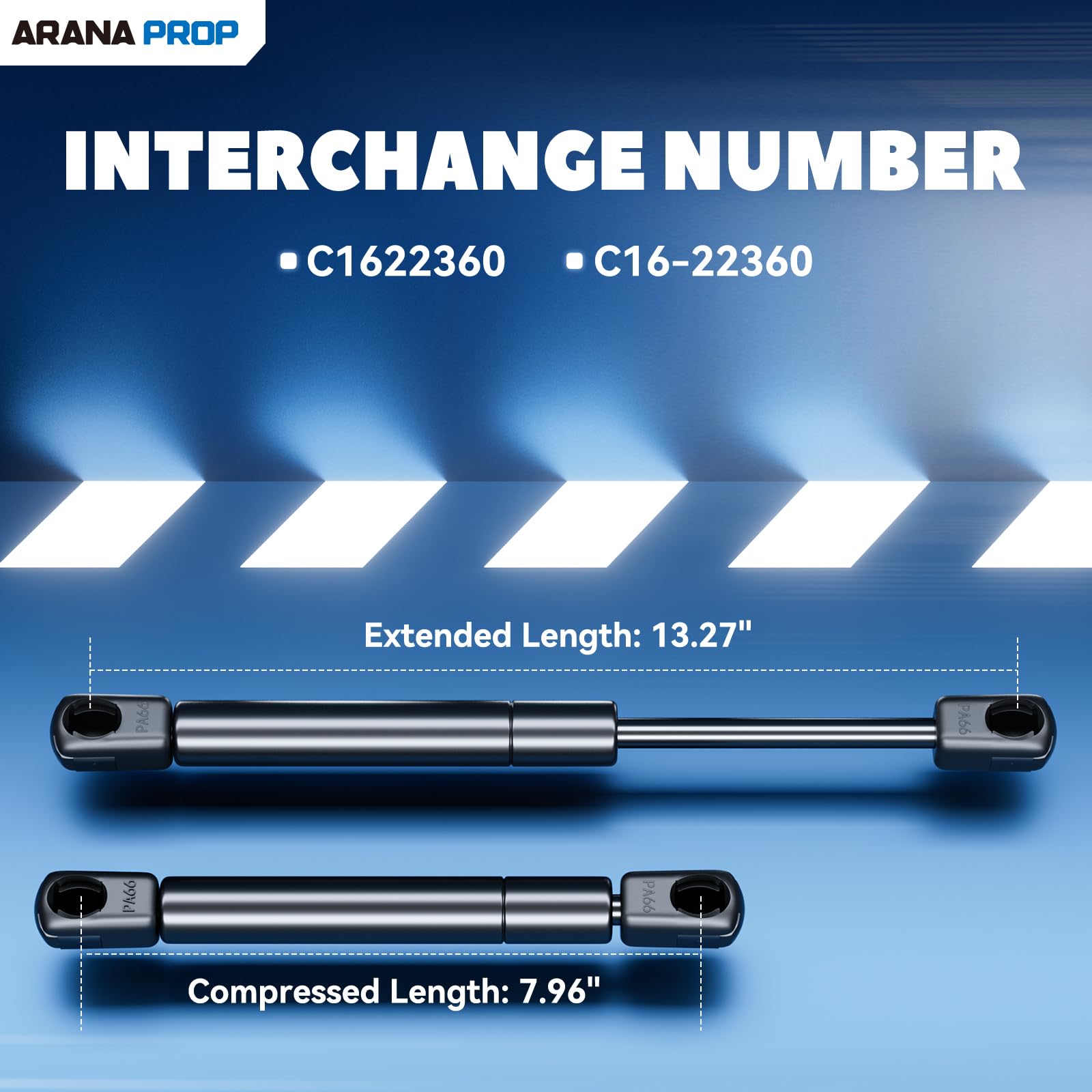 ARANA PROP 13 inch 35lb Gas Props, C16-22360 Gas Struts 13'' Gas Shock Lift-Support for Truck Pickup Tool Box Weatherguard Alumi