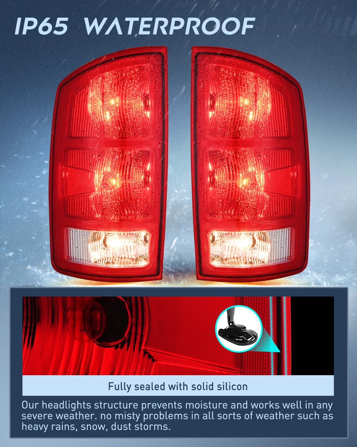Nilight Taillight Assembly Compatible With 2002 2003 2004 2005 2006 Dodge Ram 1500 2003 2004 2005 2006 Dodge Ram 2500 3500 Rear
