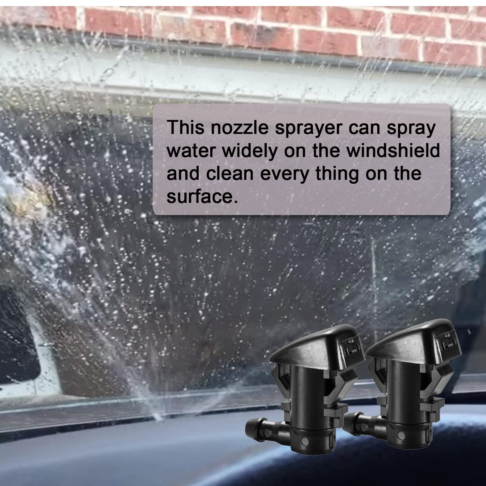 Front Windshield Washer Nozzle Kit Fit For 05-16 Jeep Grand Cherokee, 05-13 Chevy Malibu, 05-10 Pontiac G6, 07-10 Saturn Aura Re
