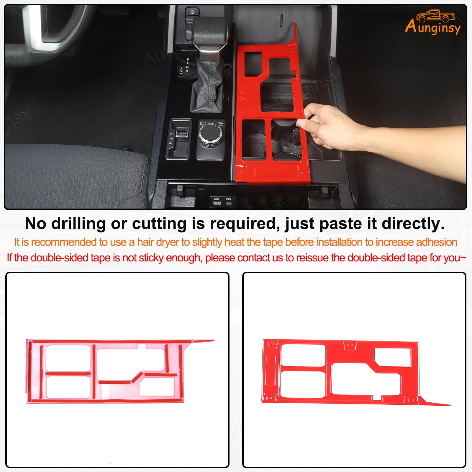 Aunginsy Central Control Gear Shift Panel Trim Cover Compatible With Toyota Tundra/Sequoia 2022-2024 Car Gear Shifter Console An