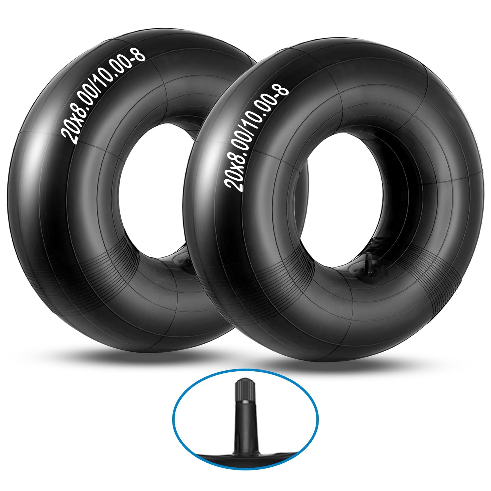 20X10-8,20X8-8,20X10.00-8,20X8.00-8 Premium Replacement Tire Inner Tubes(2 Packs),For Riding Mower Lawn Tractor Snow Blower Golf