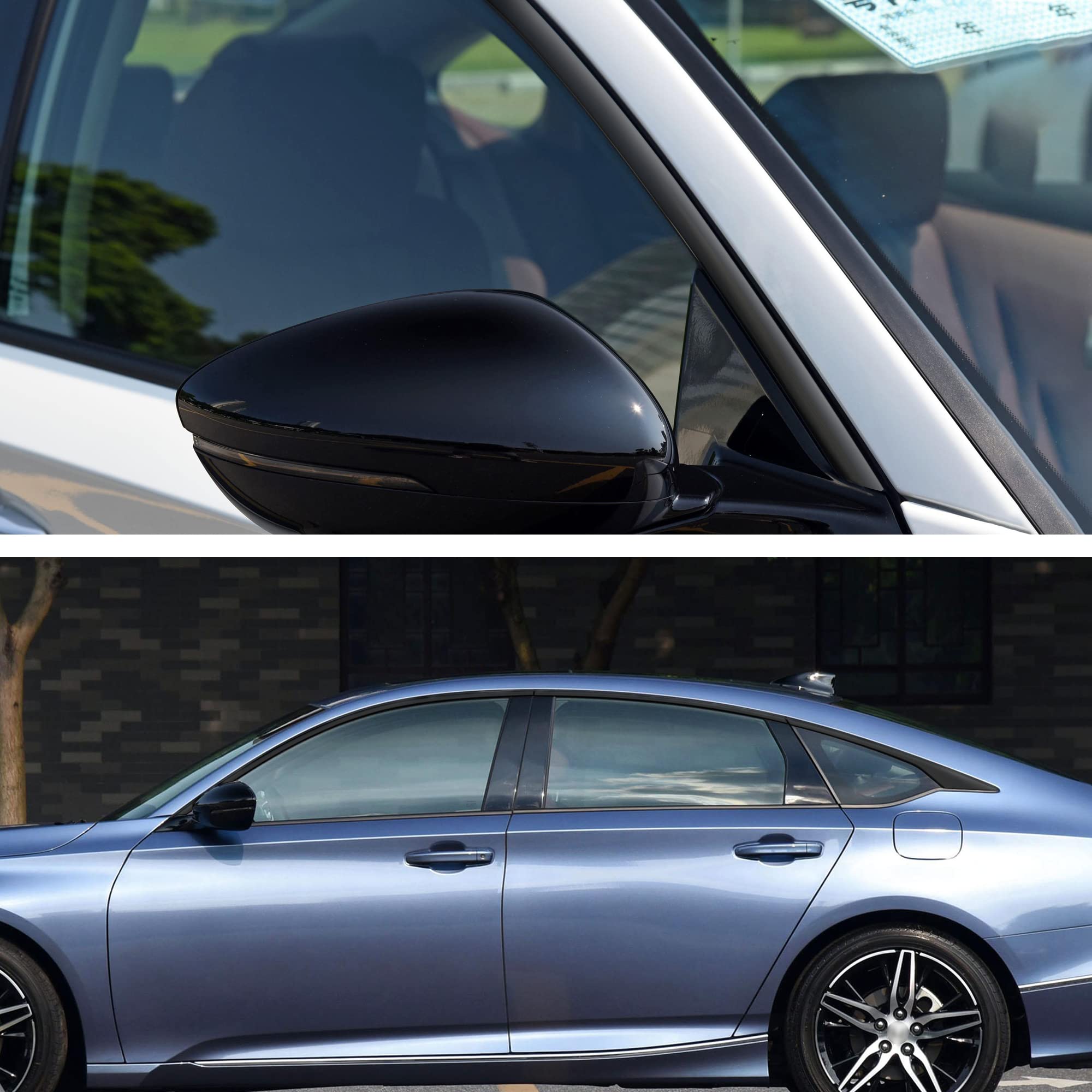 Tomall Car Window Edge Vinyl Stickers Compatible With Honda Accord Sedan 2018 2019 2020 2021 2022 Auto Window Cover Strip Trim A