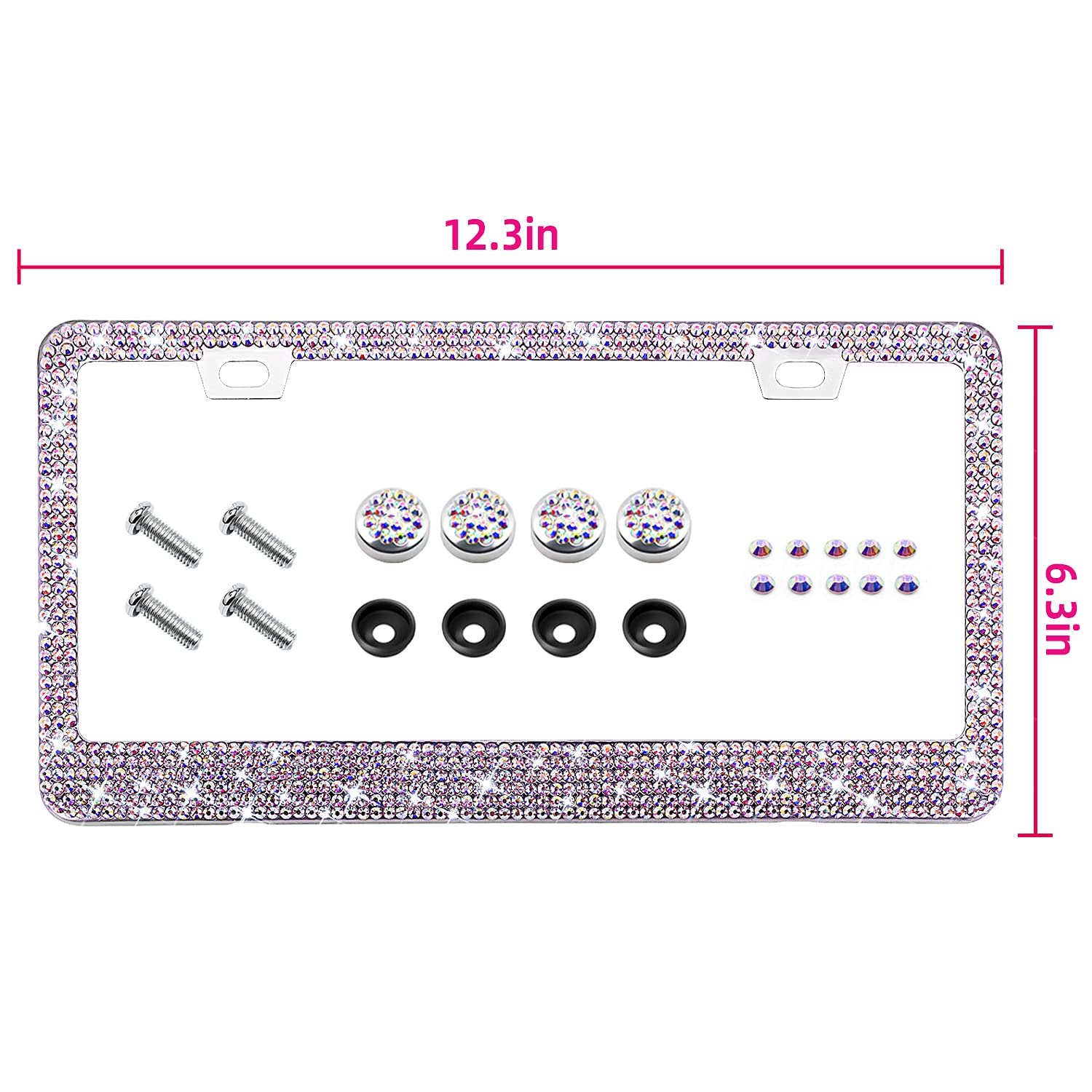 Bling Rhinestone License Plate Frame For Women Teen Girls