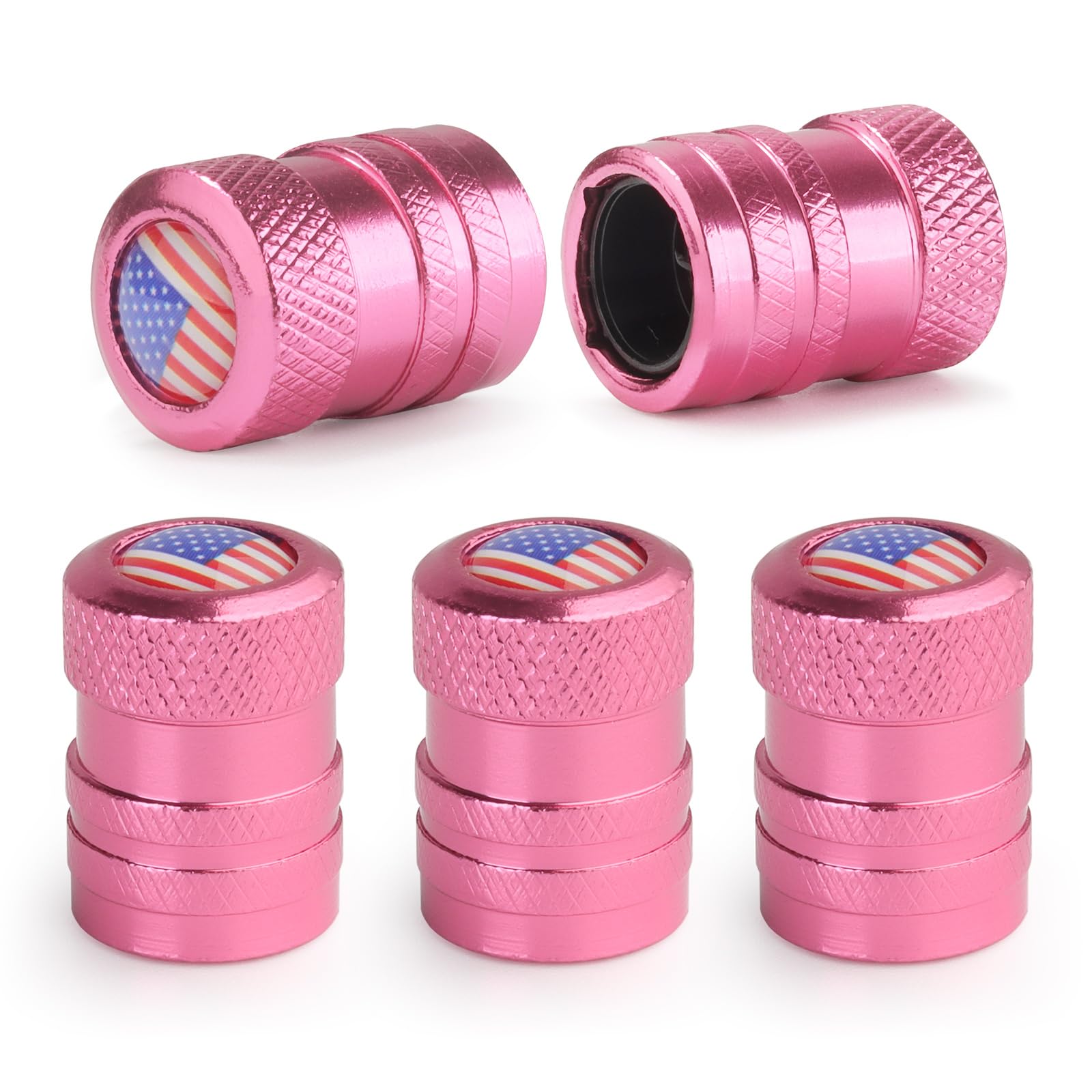 Tire Valve Stem Caps 5 pcs Aluminum Alloy,Anodized Aluminum Tire Valve Cap Universal Fit for Cars/Motorcycles/Bikes, Anti-Corros