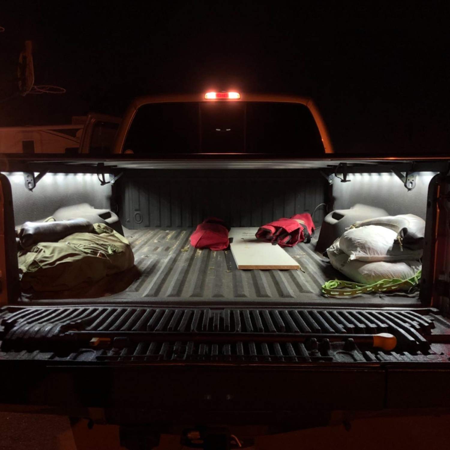 Ampper White Led Rock Light For Bed Track, 60 Leds Cargo Pickup Truck Bed Lighting Kit W/Switch Fuse For Truck Bed, Foot Wells,