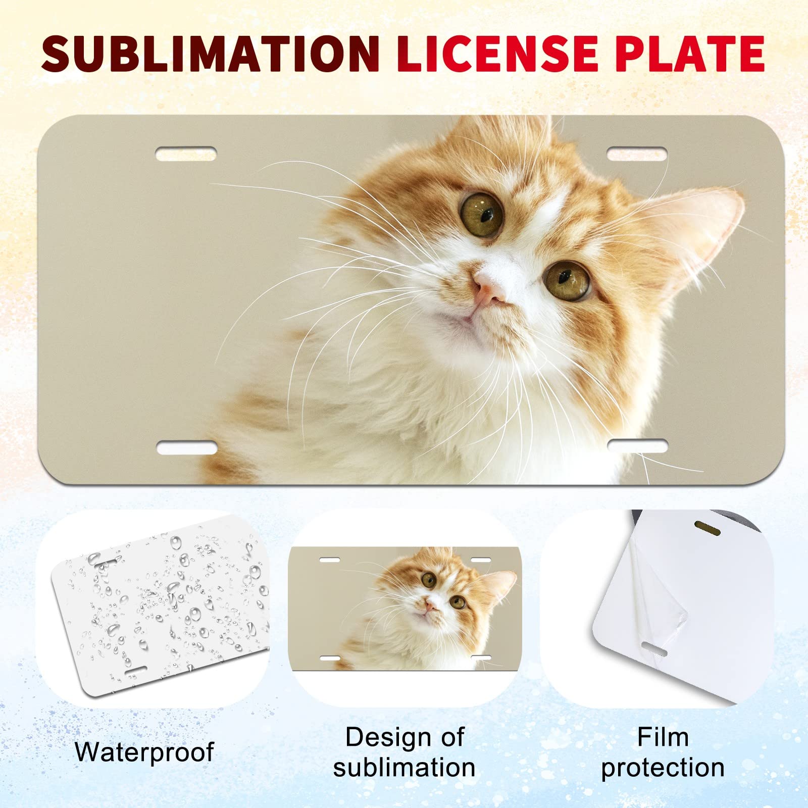 4 Pcs Sublimation License Plate Blanks, Diy Picture Sublimation Blank Aluminium Metal Automotive License Plate Plates Tag For Ca