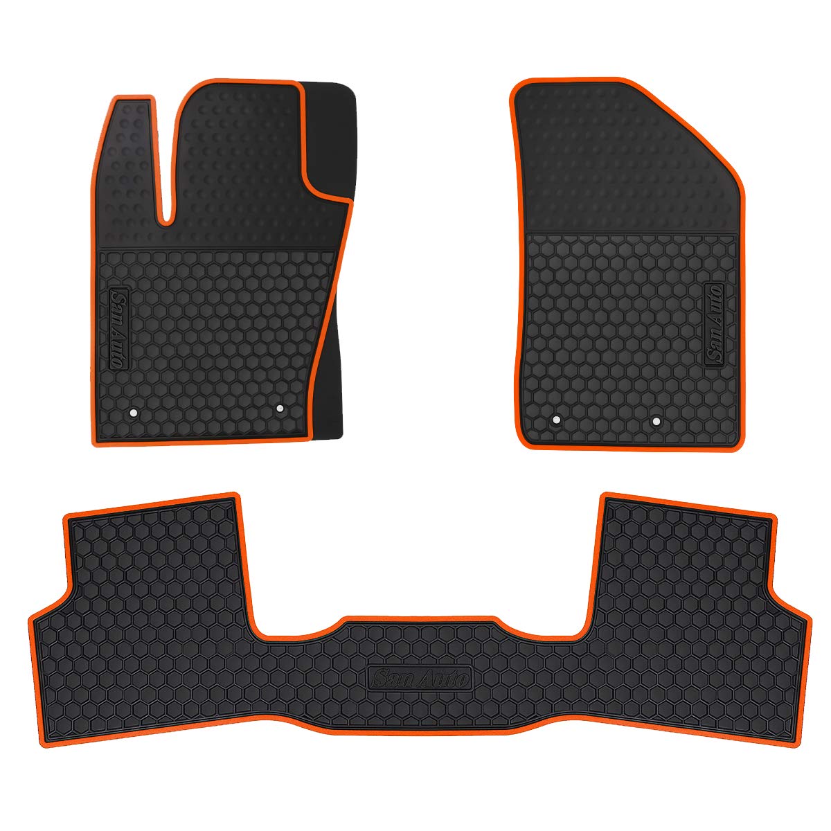 HD-Mart Car Floor Mats for Jeep Renegade 2015 2016 2017 2018 2019 2020 2021 2022 2023 2024 2025 Custom Fit Black Orange Rubber C