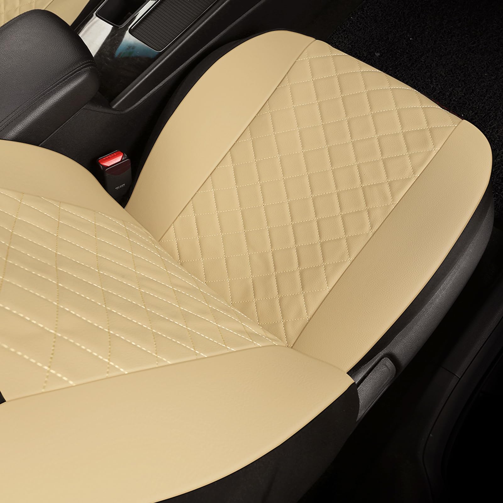 GIANT PANDA Front Car Seat Covers, Bucket Seat Covers, Leather Low Back Auto Seat Covers for Cars, Trucks, Jeep, Van, SUV, Picku
