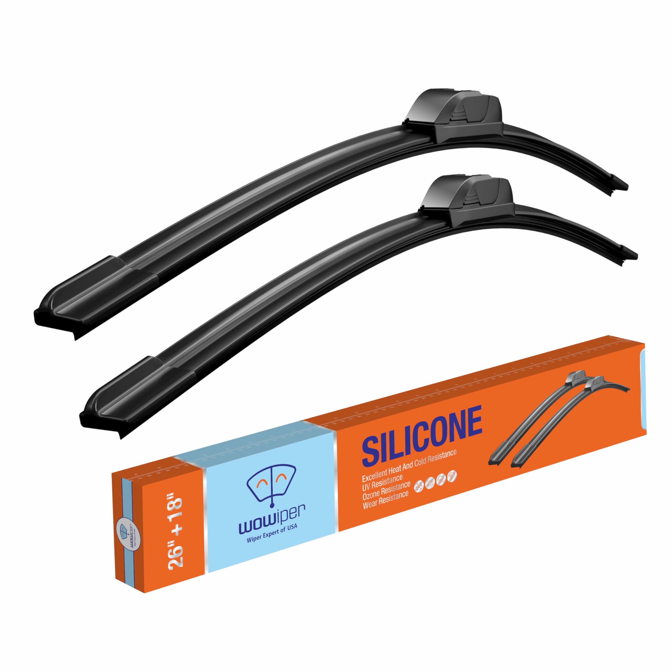 Wowiper Silicone Wiper Blades 26 18 Replacement For Toyota Camry 2017 2016 2015 2014 2013 2012/Honda Civic 2020-2016/Jeep Cherok