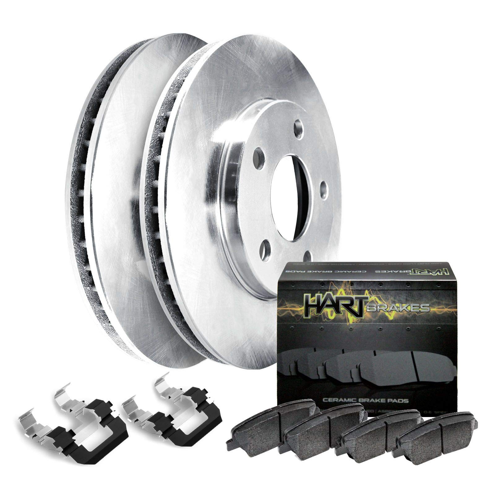 Hart Brakes Front Brakes And Rotors Kit |Front Brake Pads| Brake Rotors And Pads| Ceramic Brake Pads And Rotors |Fits 2012-2015