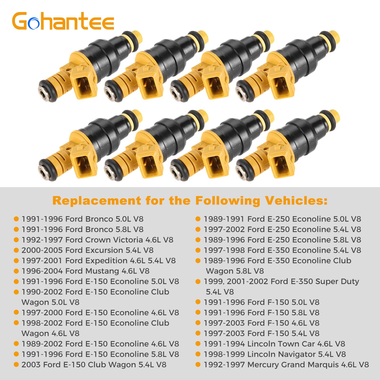 0280150718 Fuel Injector Replacement for Ford Compatible with F150 F250 F350 E150 E250 Mustang Expedition Lincoln Mercury 4.6L 5