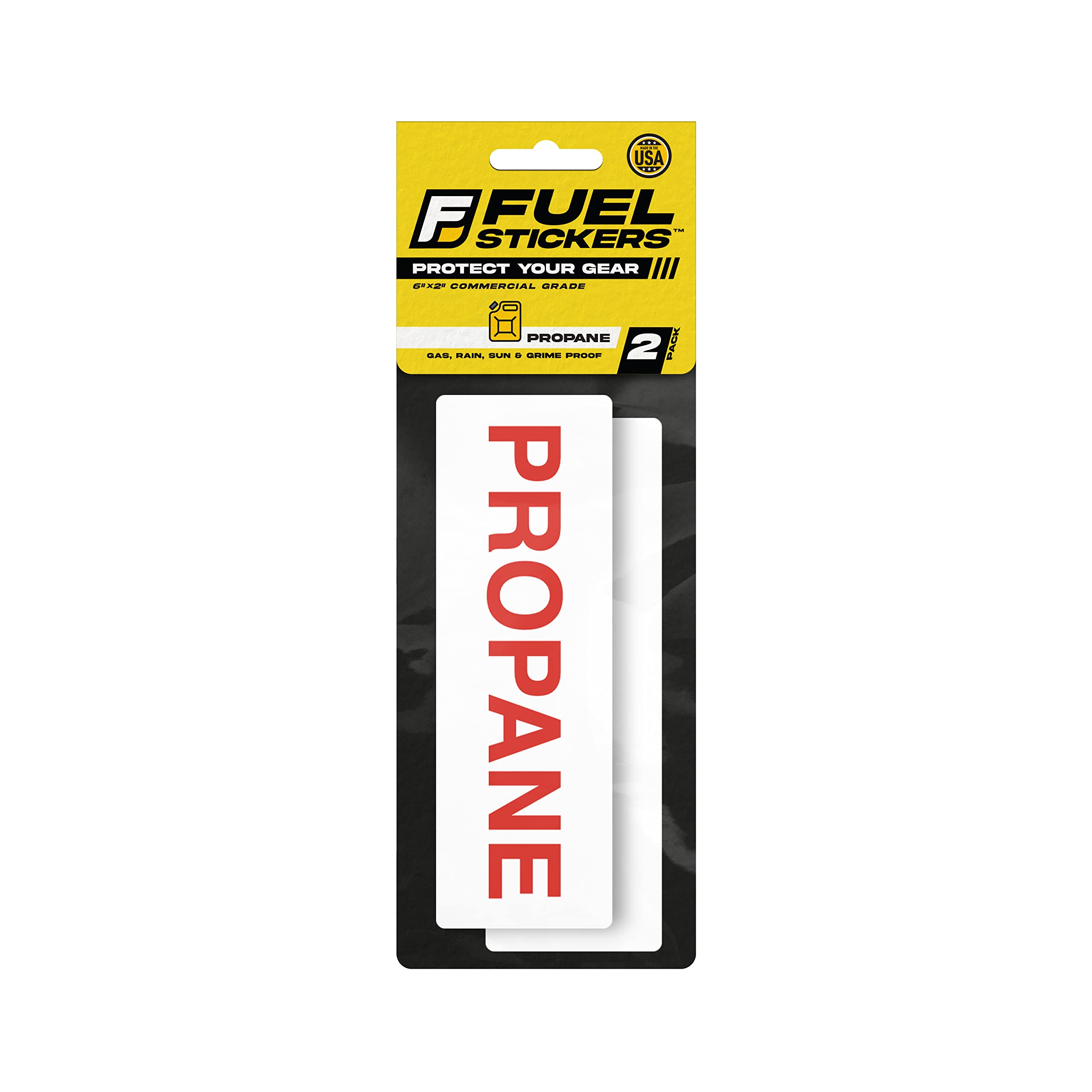Fuel Stickers Propane Tank Sign - Weatherproof, Extreme Stick, Indoor/Outdoor - Usa Made (6X2 Inch), 2 Labels