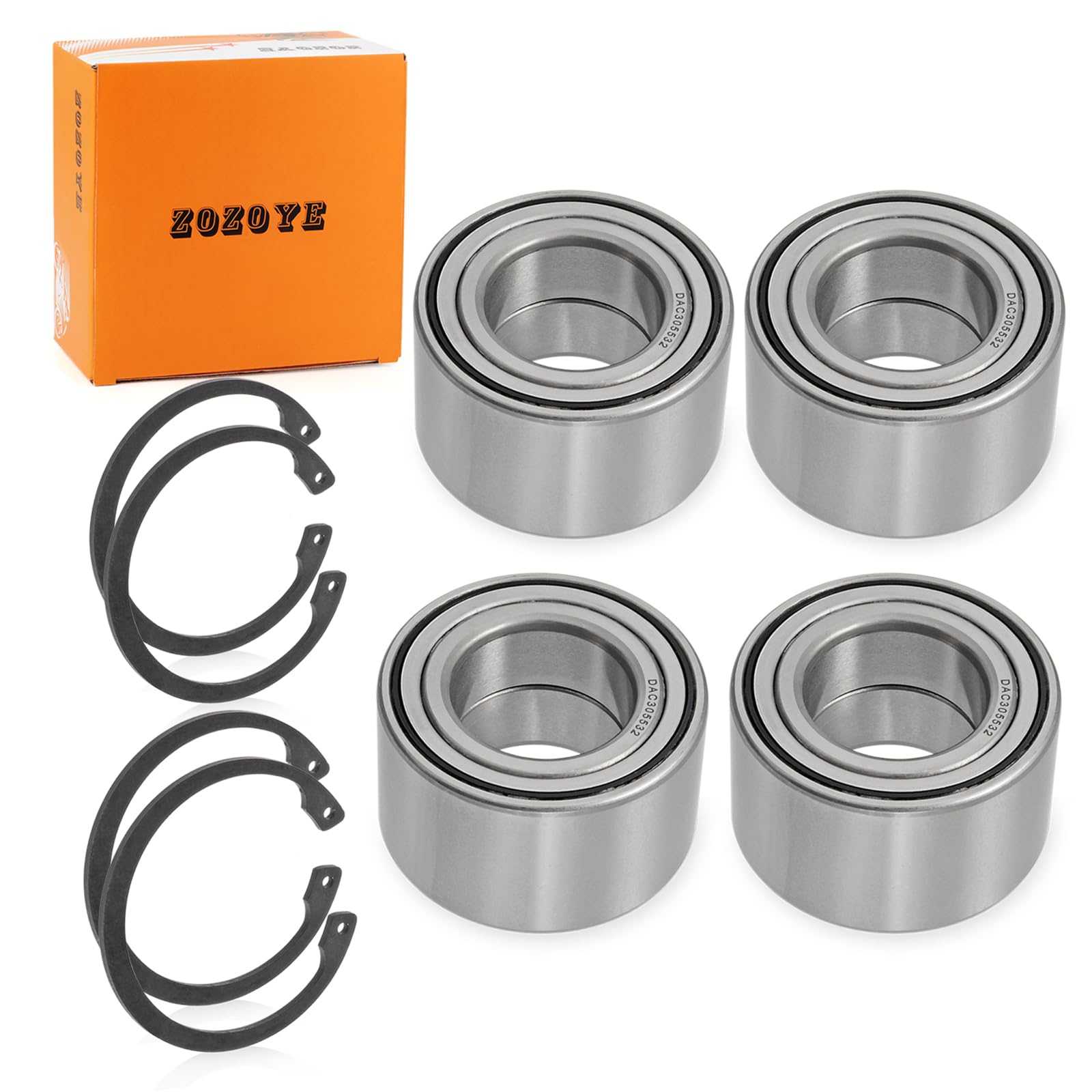 Heavy Duty Front & Rear Wheel Bearing 30X55X32Mm + Circlip For Arctic Cat Atv 250 300 350 366 400 425 450 500 650 700 1000 2005-