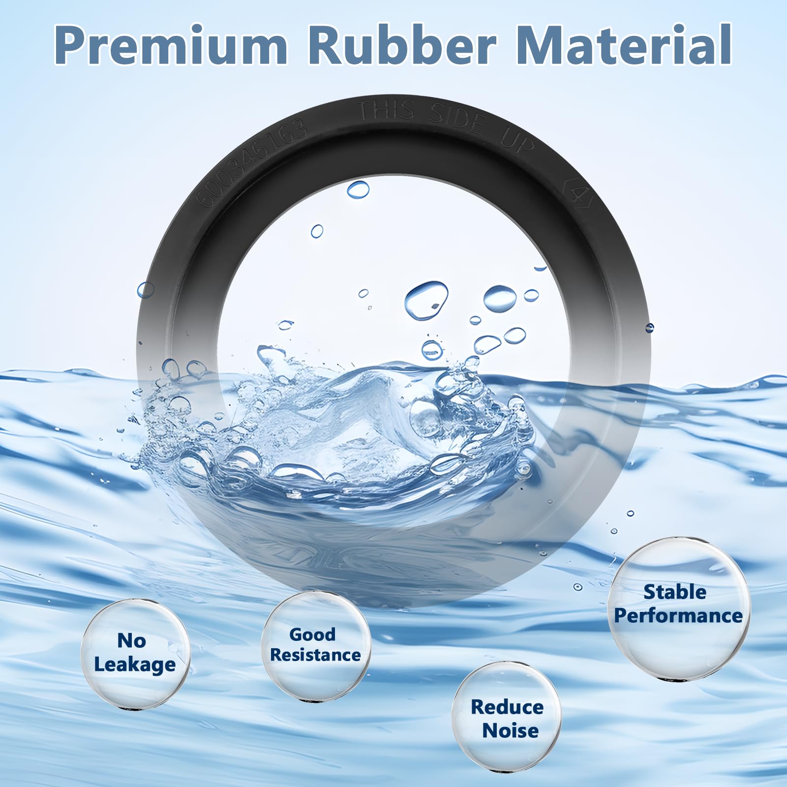 385311658 Flush Ball Seal Gasket Replacement For 300/310 / 320 Rv Toilets, High-Grade Rubber, Pack Of 2