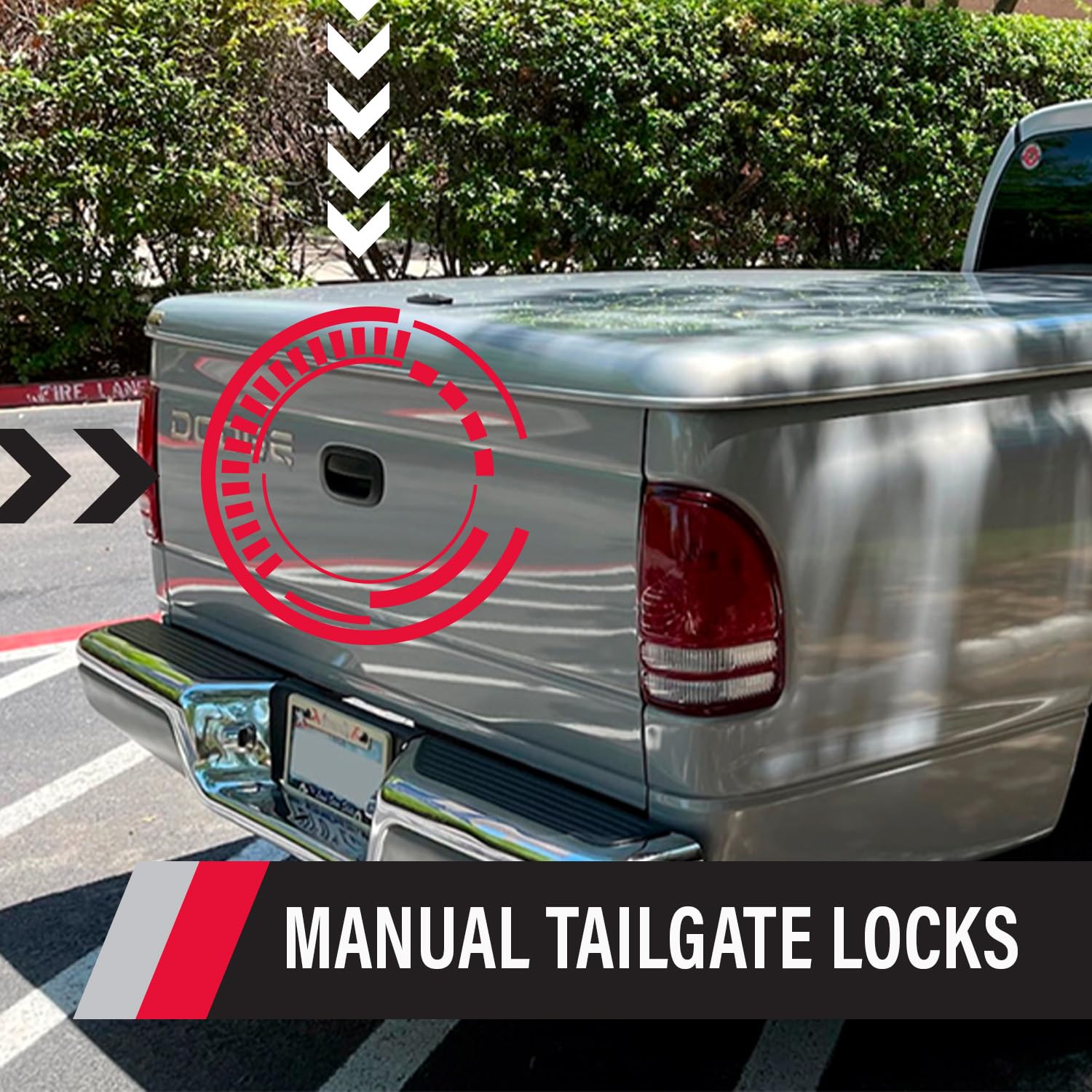 Pop & Lock - Pl3600 Black Manual Tailgate Lock For Dodge Dakota And Mitsubishi Raider