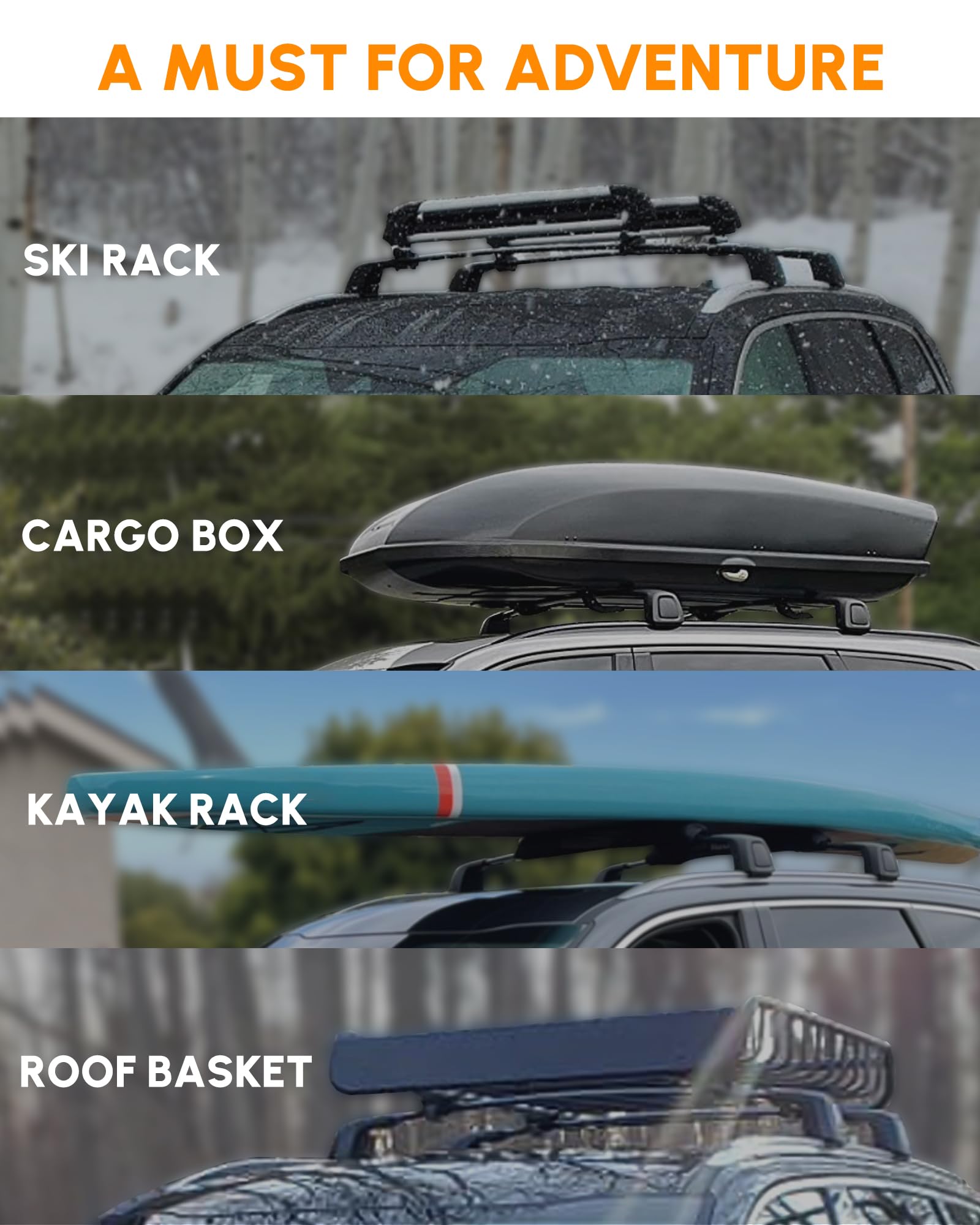 Snailfly Roof Racks Cross Bars Fit For 2021-2025 Kia Sorento & Sorento Hybird Rooftop Cargo Crossbars With Lock (Only For Non-X-