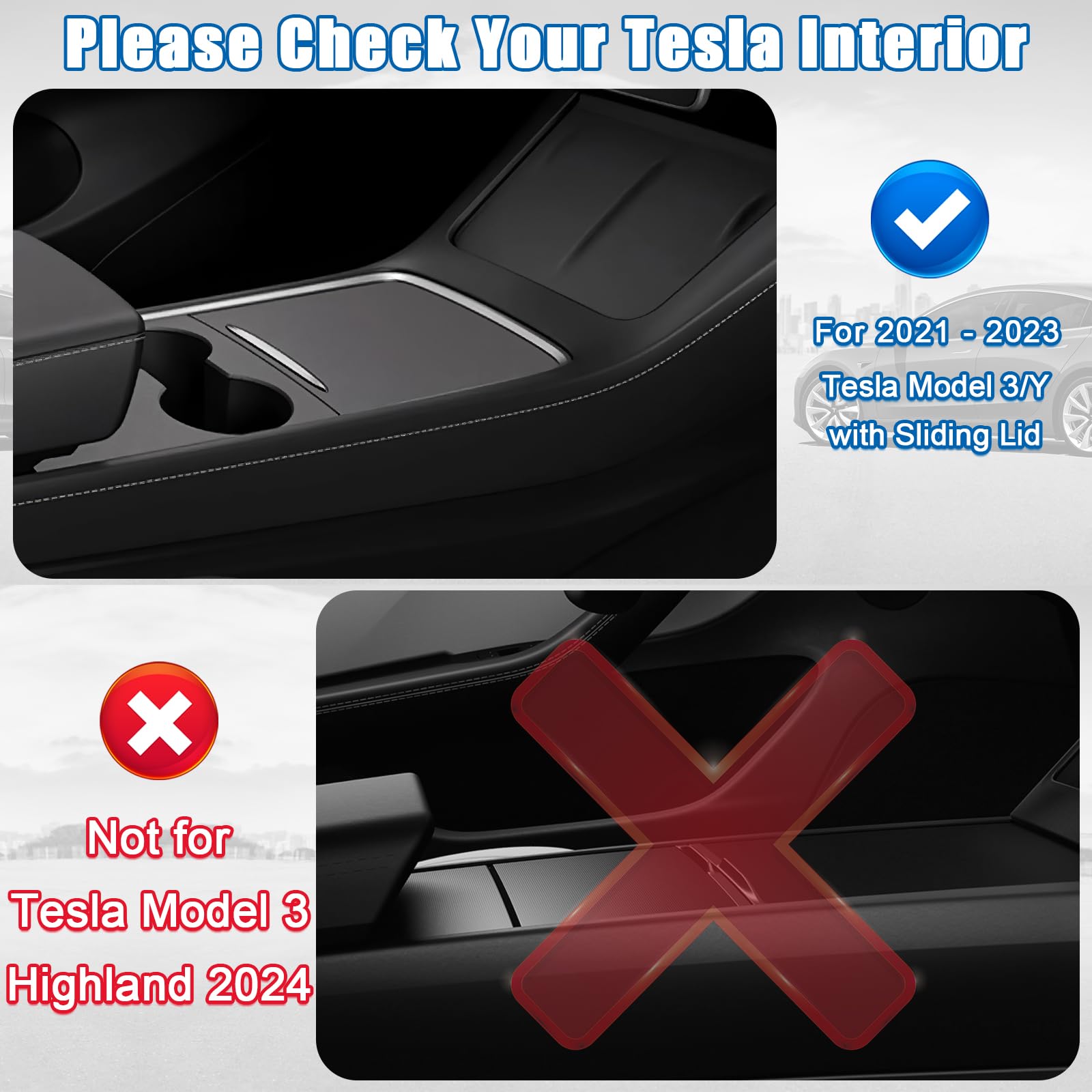 5Pcs Center Console Organizer Tray Compatible For Tesla Model Y Accessories 2025 2024-2021 Armrest Hidden Drawer Storage Box Cup