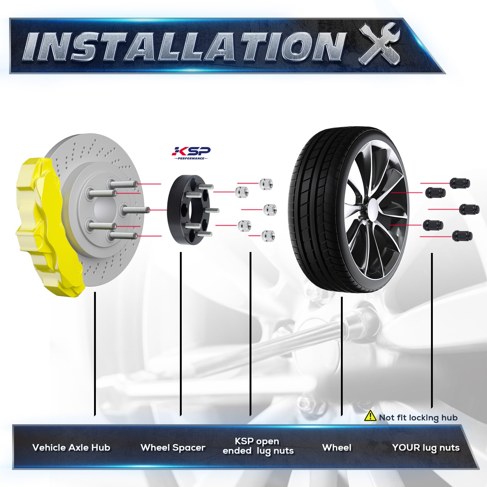 KSP 5x5 Wheel Spacers for Grand Cherokee 2011-2025, 1.5" Thick, Hubcentric, 71.5mm Bore, M14x1