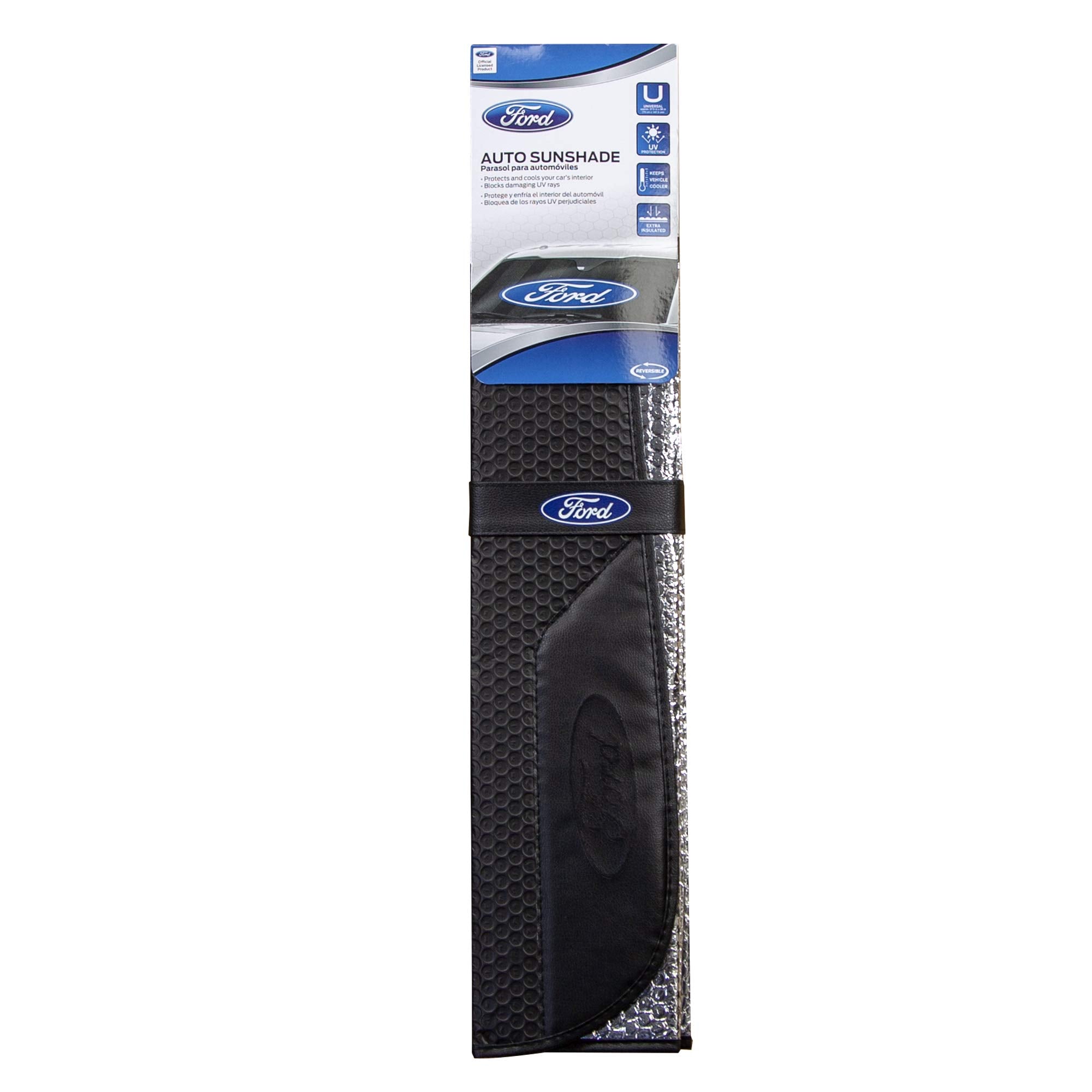 Plasticolor 003858R01 Black Matte Finish Car Truck Or Suv Front Ford Logo Windshield Sunshade