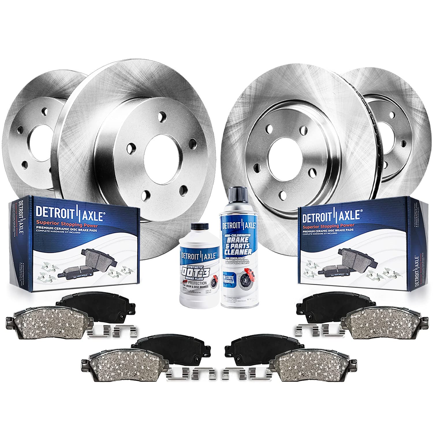 Detroit Axle - Brake Kit for 2011-2019 Ford Explorer Taurus 2012-2019 Flex 2011-2012 Lincoln MKS Replacement Disc Brake Rotors C