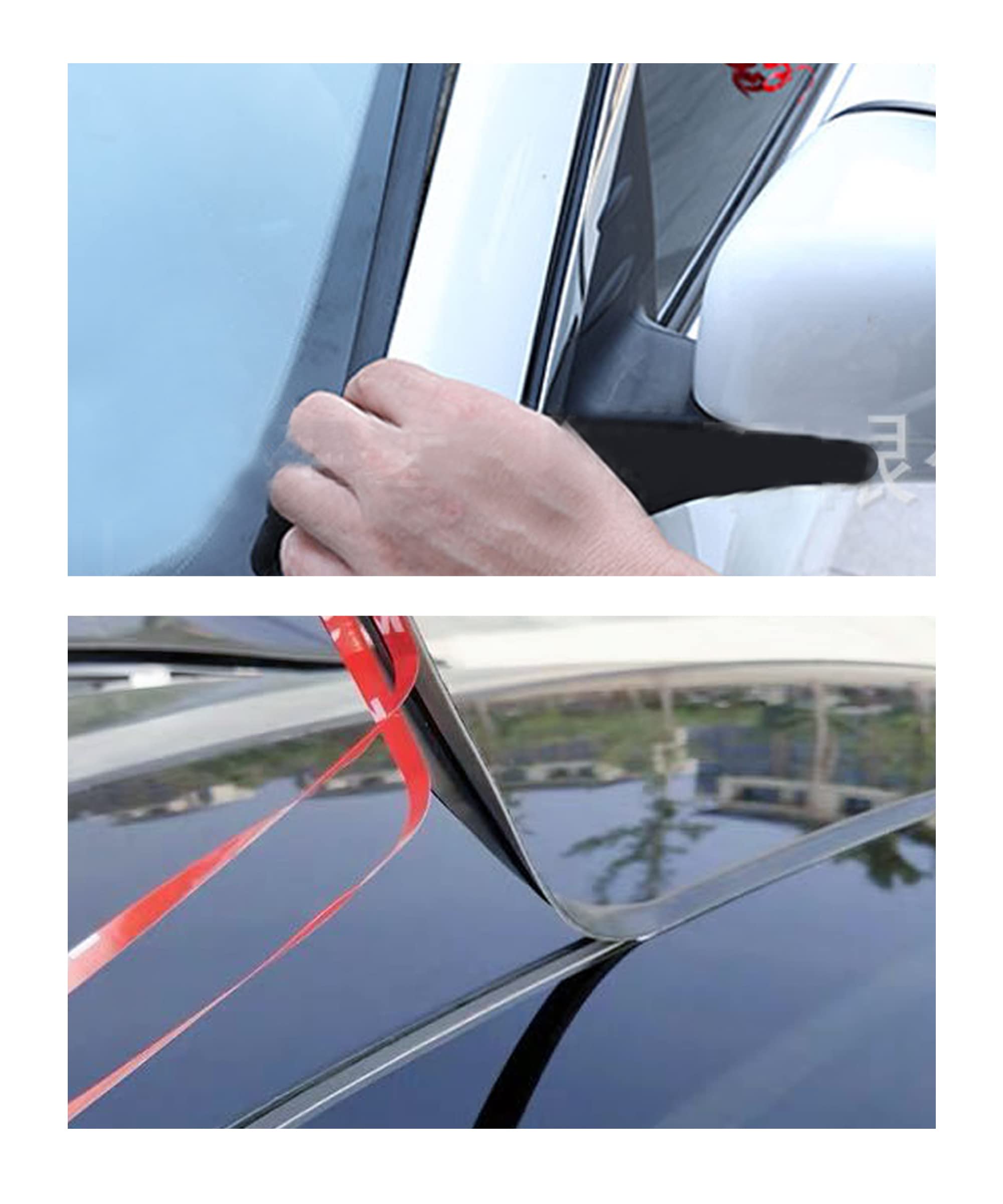 YAKEFLY 2 Pieces Windshield Rubber Seal Windshield Trim Stripping,22 Ft Windshield Rubber Seal,Car Weather Stripping T Shape Sea
