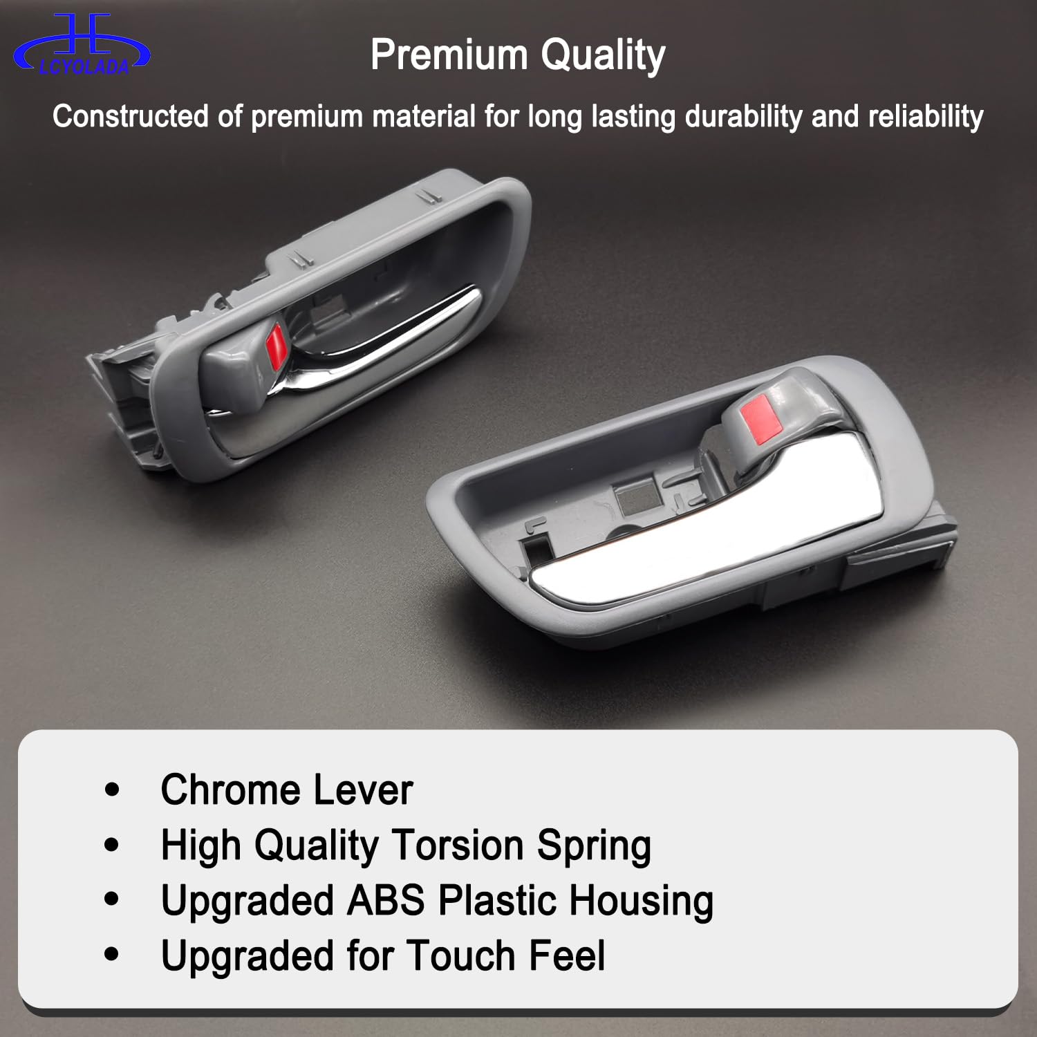 Set Of 8 Exterior & Interior Door Handles Toyota Camry 2002 2003 2004 2005 2006, Replaces 6920533040,6920633040, Gray Handle Wit