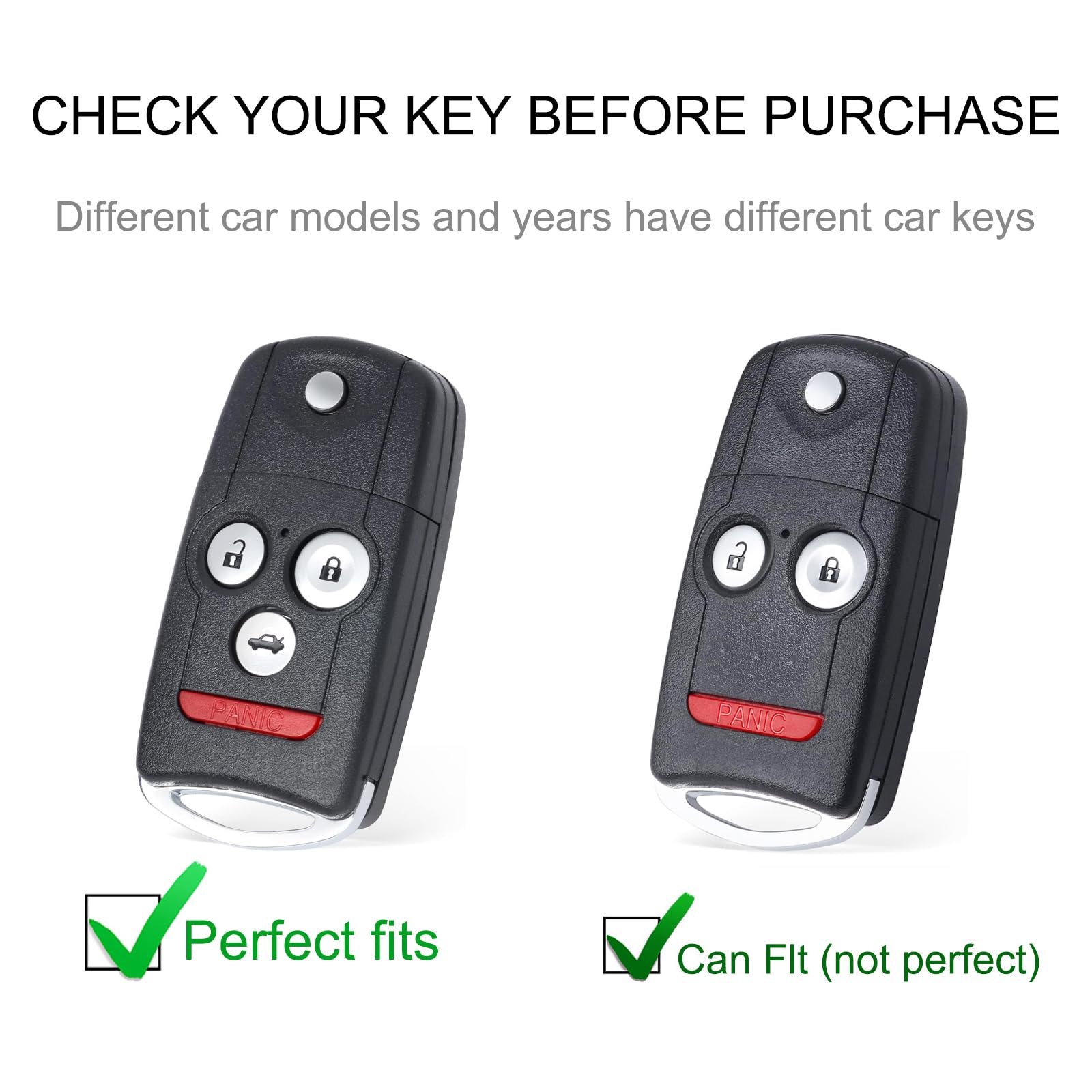 Cacarlike Acura Key Fob Cover With Keychain, Case Compatible With Accord, Mdx, Rdx, Tl, Tsx, Zdx Smart Key Protector