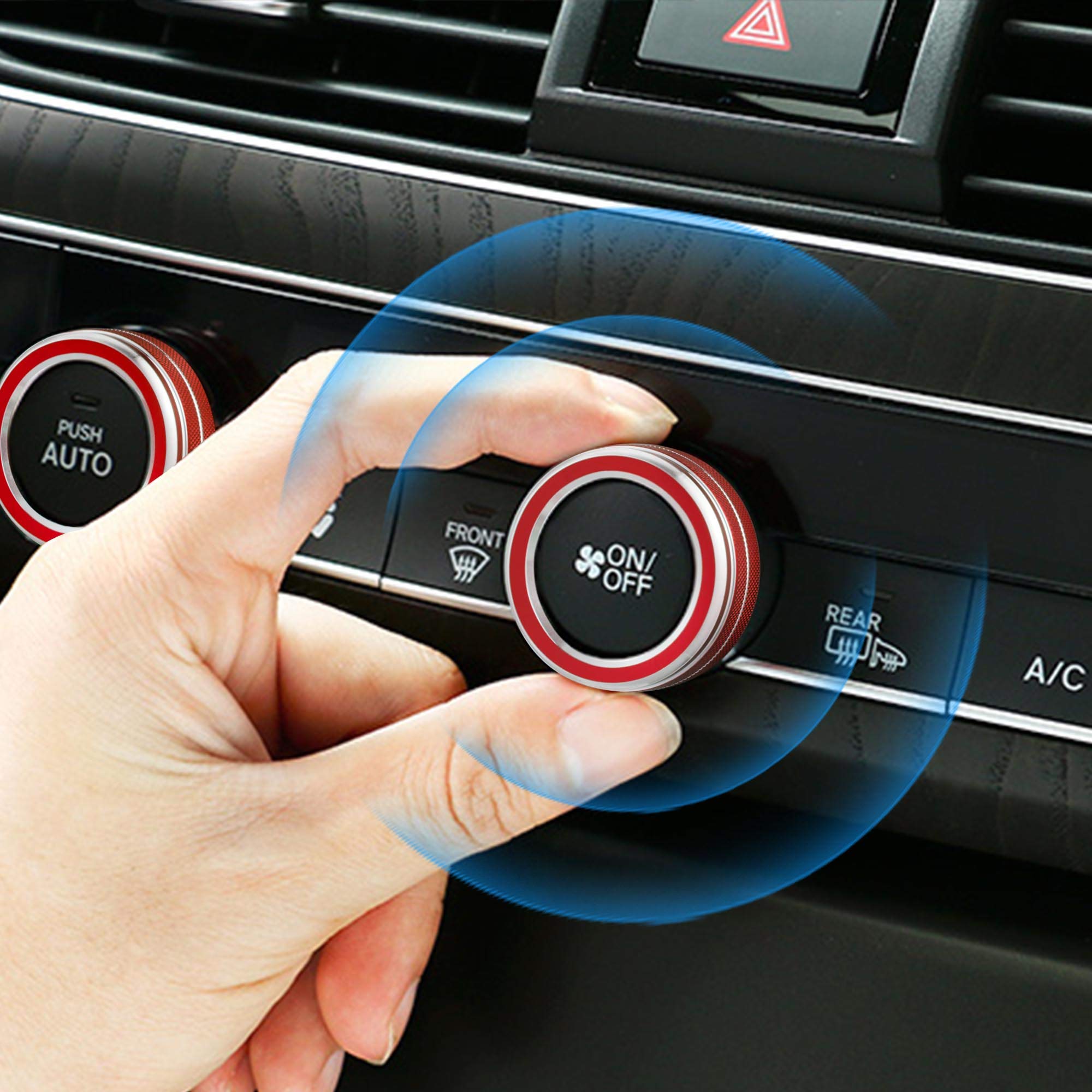 Tomall 6Pcs Aluminum Centre Console Switch Cover Compatible With Honda 10Th Accord Sedan Sport Ex Ex-L Lx 2018-2022 Sound Volume