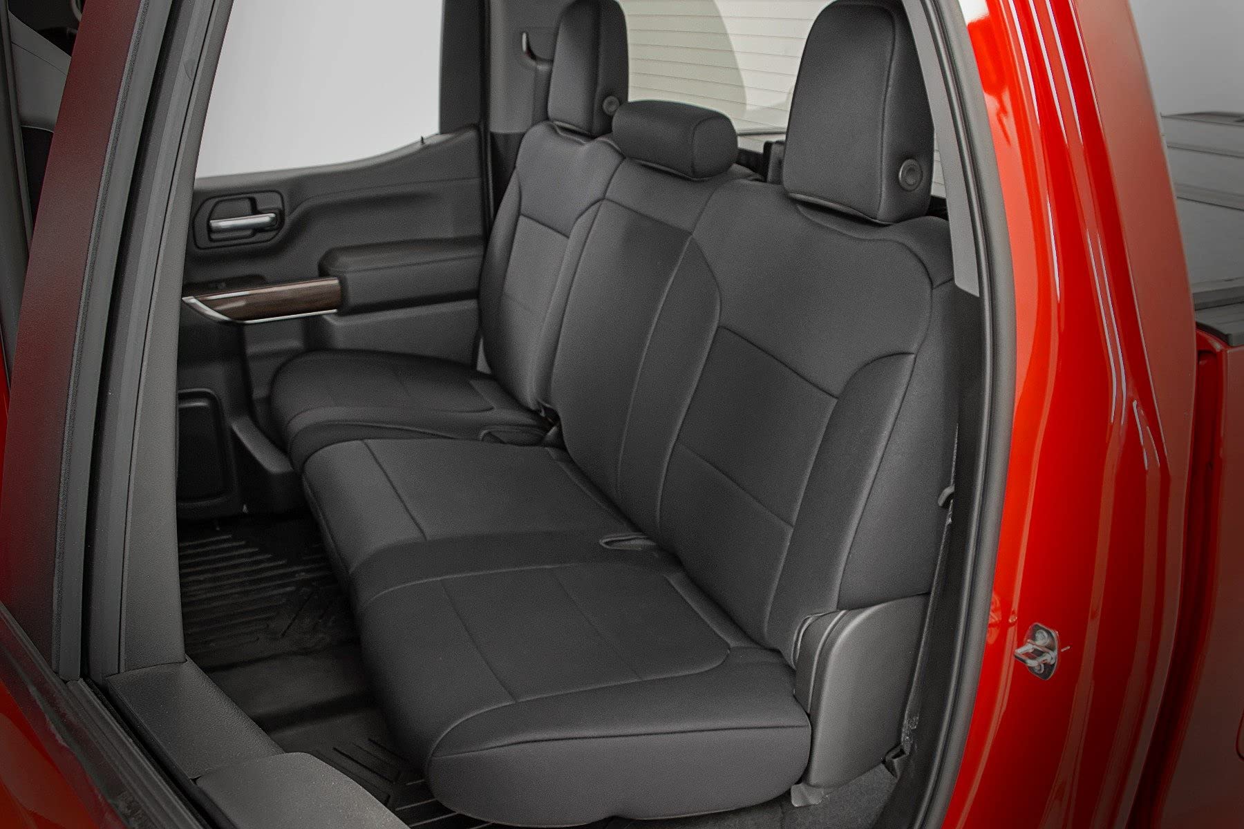 Rough Country Neoprene Seat Covers for Chevy Silverado/GMC Sierra 1500 (2019-2025) Crew Cab w/Rear Cup Holder - Waterproof, UV R
