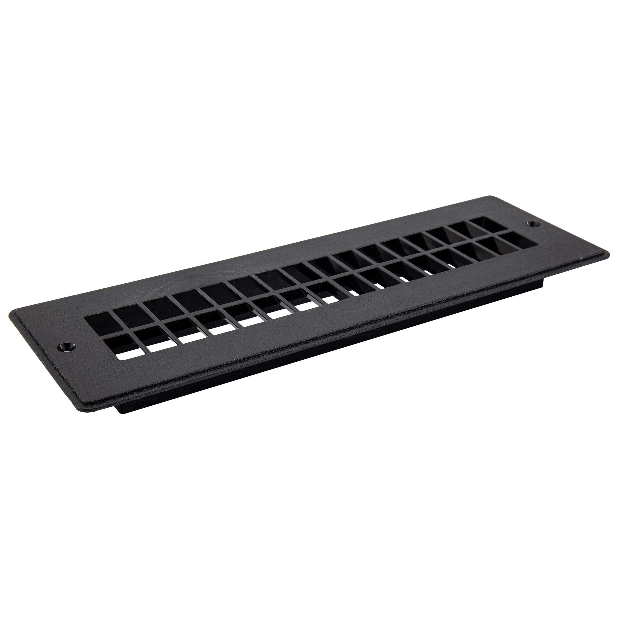 Recpro Rv Floor Register | Rv Stationary Vent Cover | 2-1/4'' X 10-1/8'' Insert | Undampered Duct (Black)