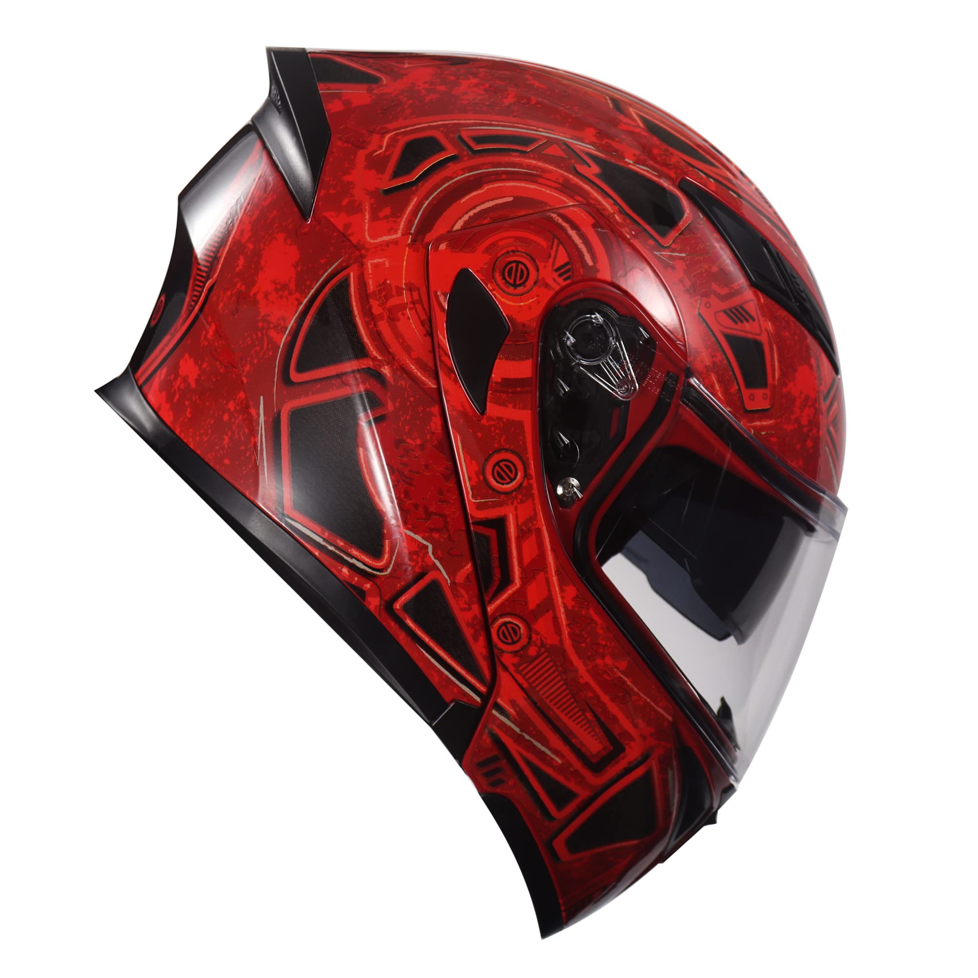 KYPARA Motorcycle Dual Visor Modular Full Face Helmet, Medium, Multi-Color, ABS, DOT Certified, Demon Slayer Design
