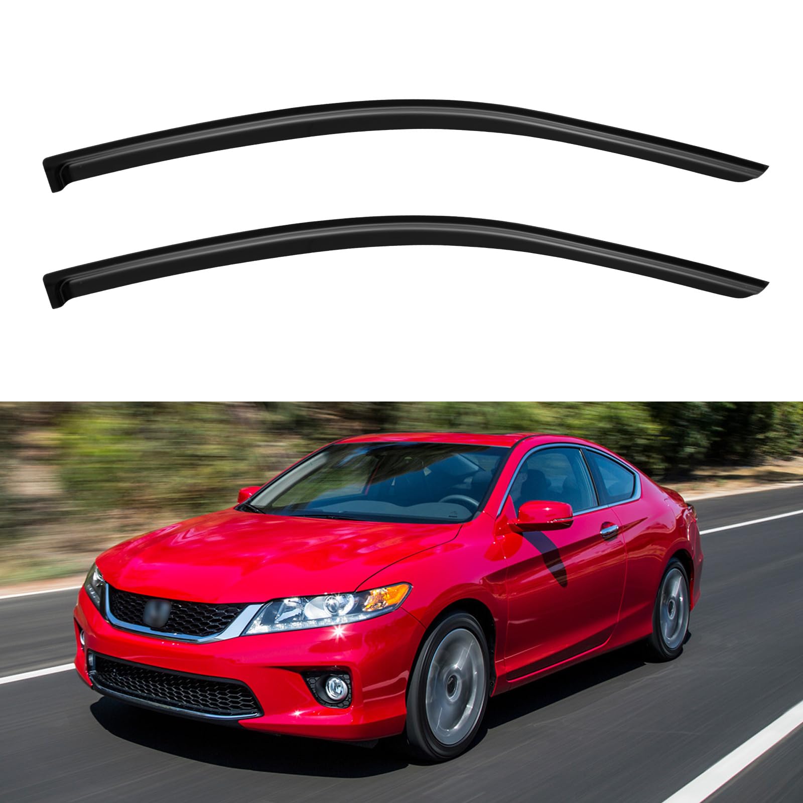 Window Visors Rain Guards Shield For 2013-2017 Honda Accord Coupe, Out-Channel Window Vent Wind Deflectors Visors Shades For 13-