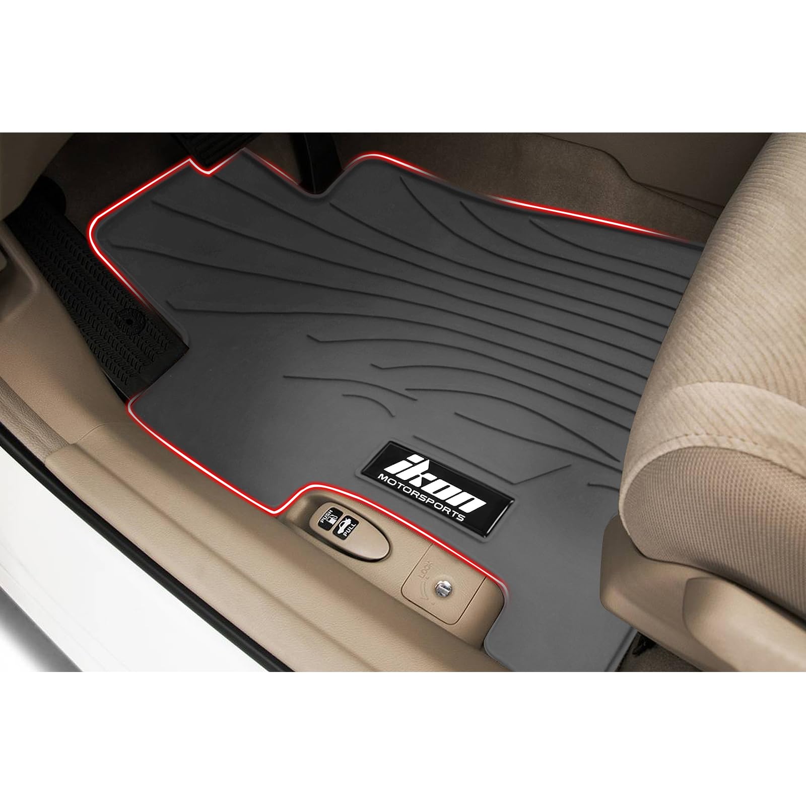 IKON MOTORSPORTS, Floor Mats Compatible with 2006-2011 Honda Civic Coupe & Sedan, Gray/Grey Latex All Weather Easy Clean Interio