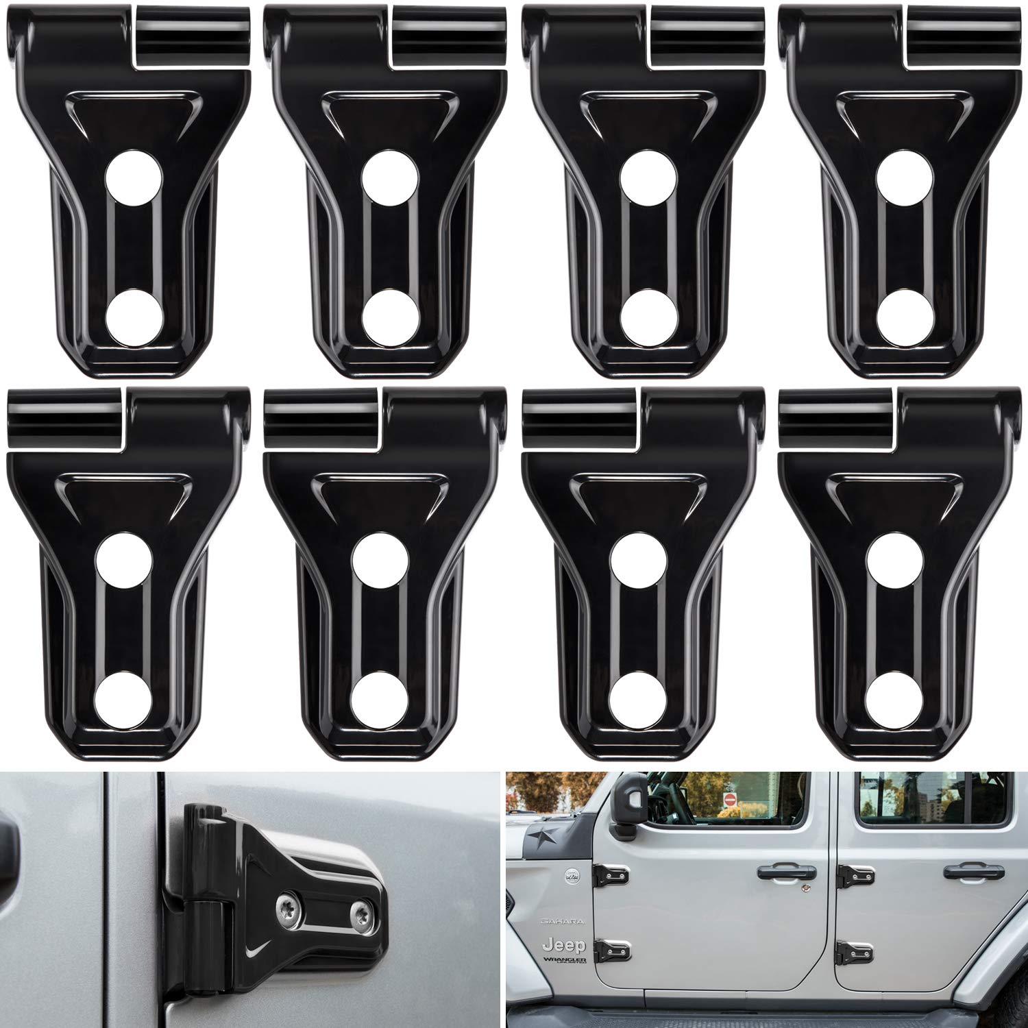 Door Hinge Cover Trim Exterior Accessories Decoration For 2018-2024 Jeep Wrangler Jl Jlu Sport Sahara Freedom Rubicon Unlimited 